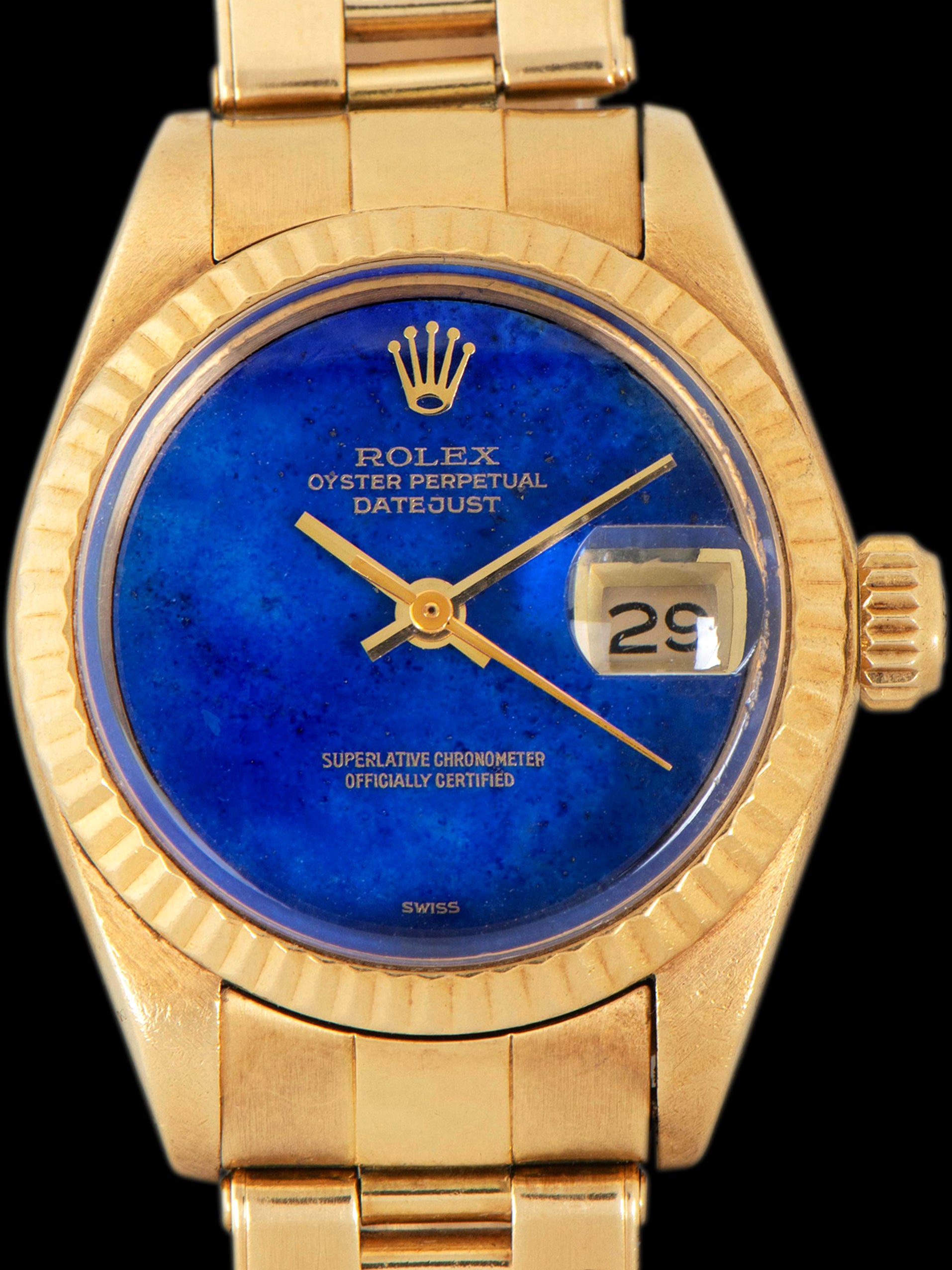 1981 Rolex Ladies Datejust 18K YG (Ref. 6917) Lapis Stone Dial