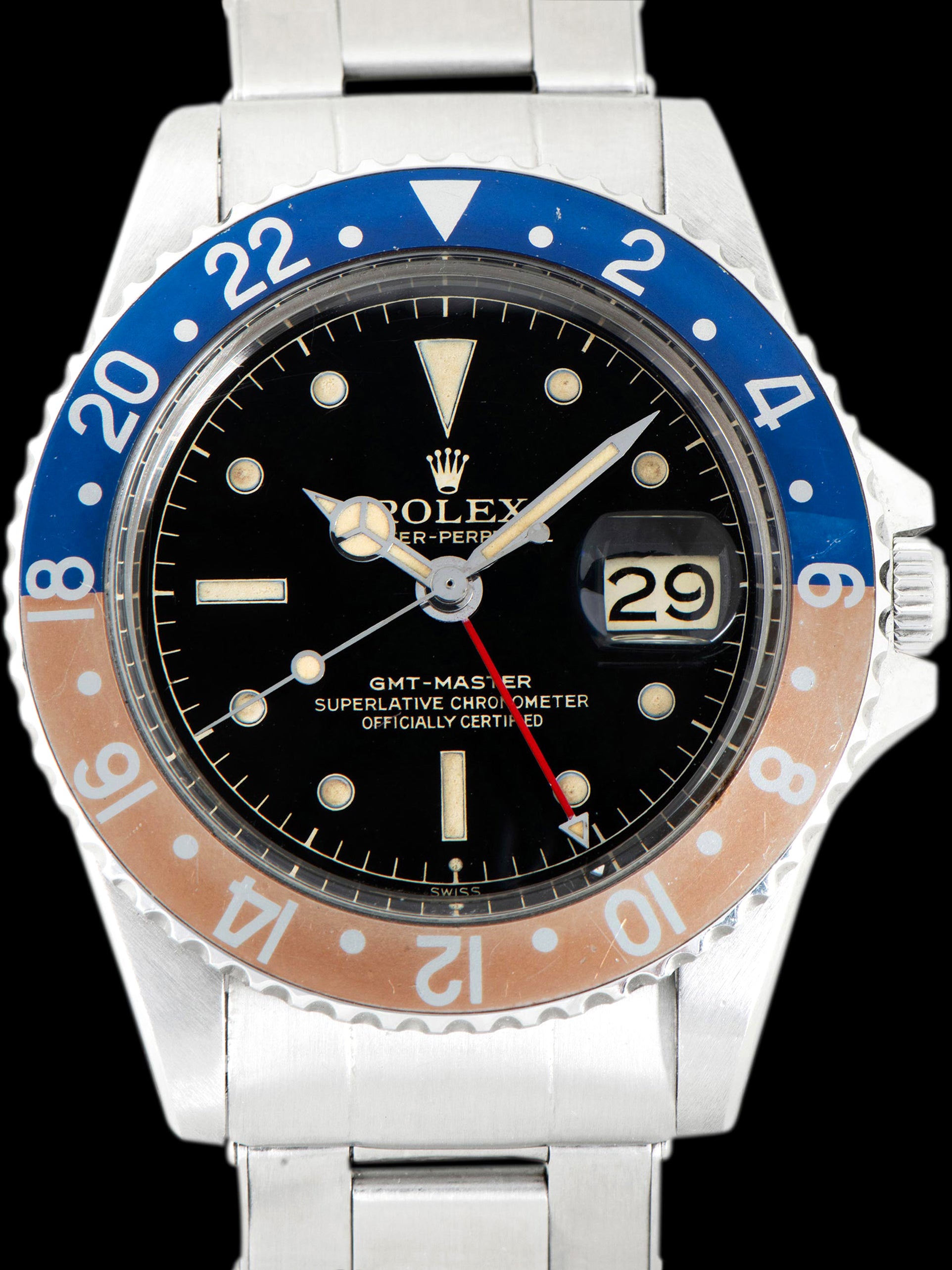 Full Set 1963 Rolex GMT-Master (Ref. 1675) Gilt "Chapter Ring Exclamation" Dial & PCG Case