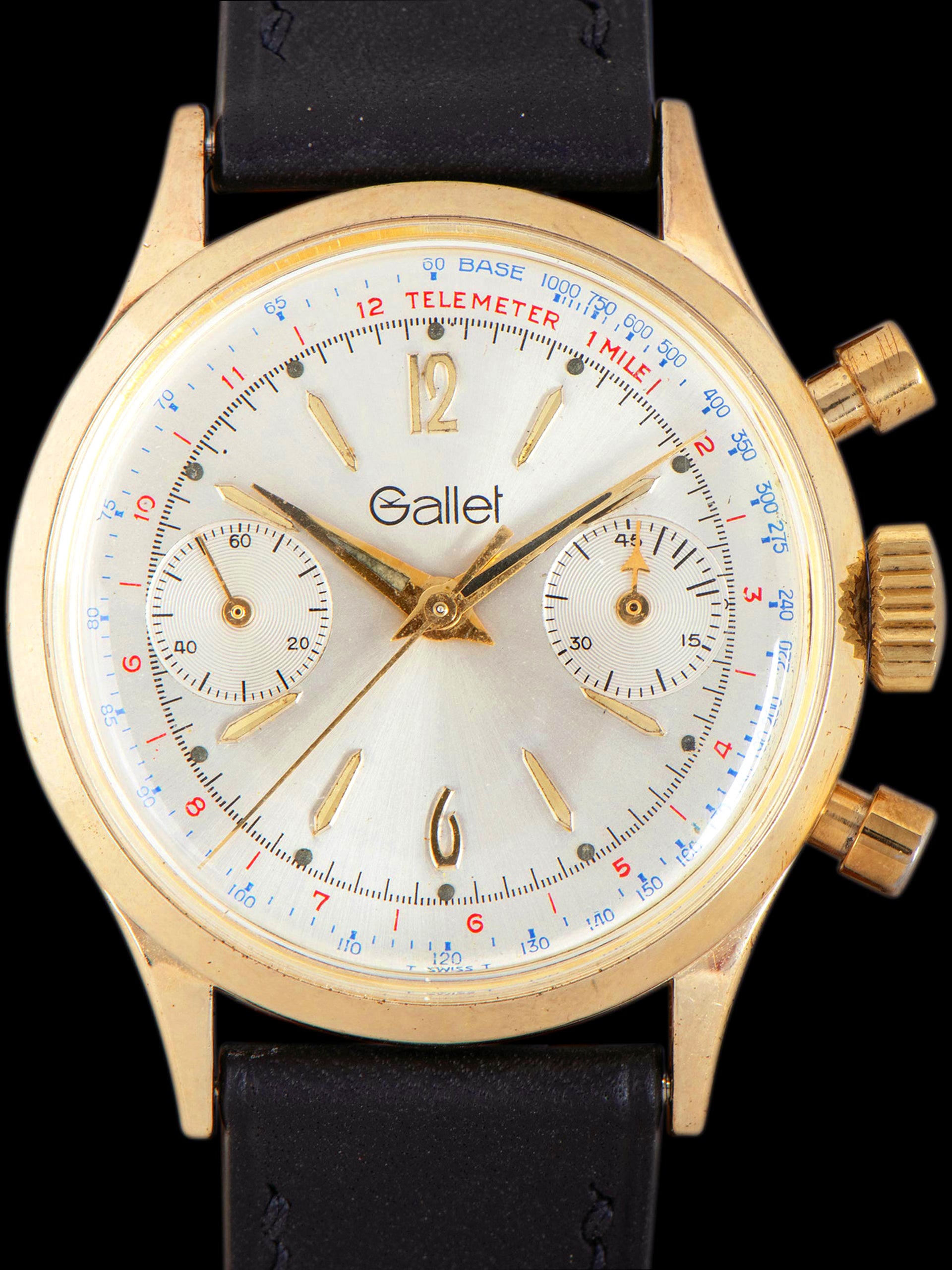 1960s Gallet MultiChron 45 Gold-Plated Chronograph "Valjoux Cal. 7730"