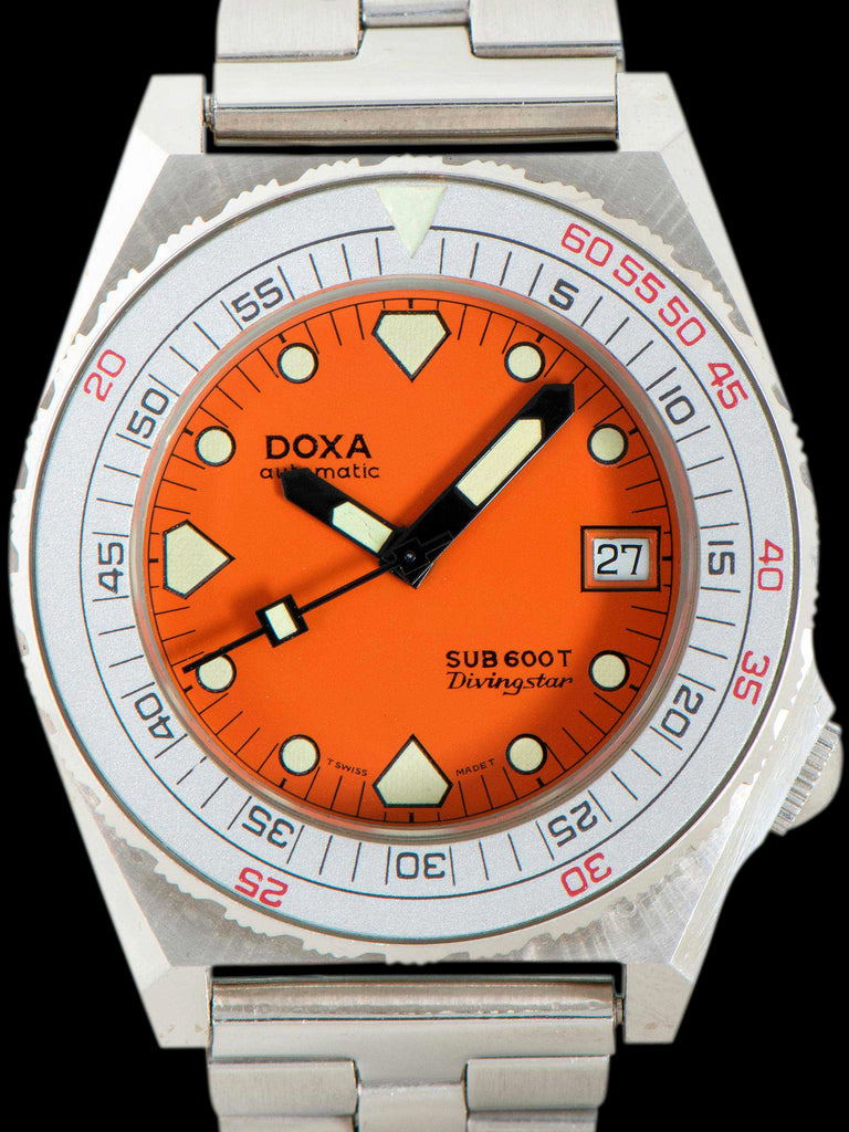 *Unpolished* 1980s DOXA Sub 600T Divingstar (Ref. 4653) Orange Dial "Aubrey Era"