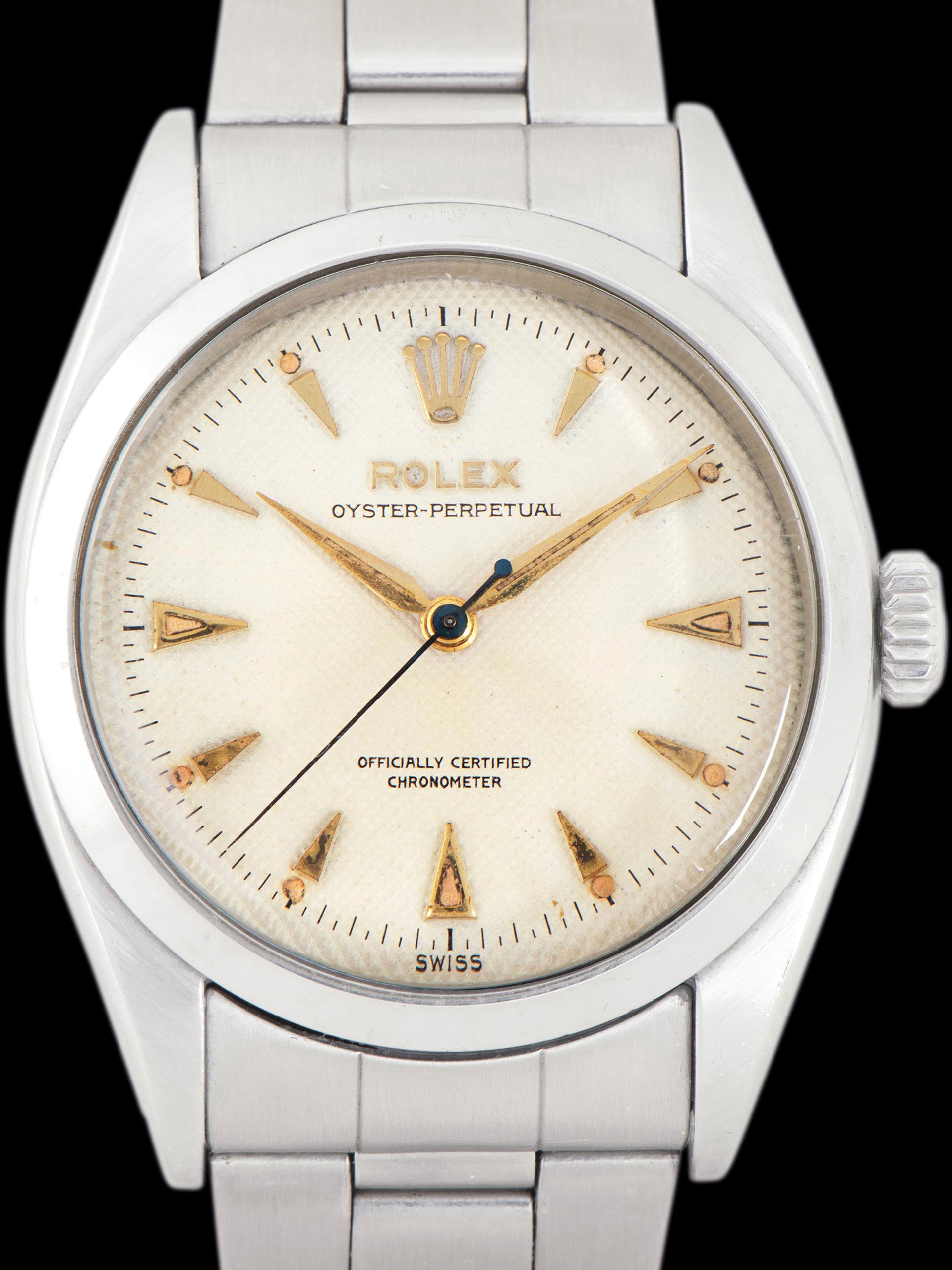 1954 Rolex Oyster-Perpetual (Ref. 6580) White "Honeycomb" Dial