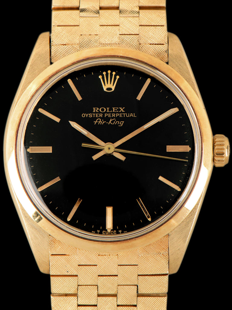 1975 Rolex Air-King 14K YG (Ref. 5500) Black Dial W/ Gold Brick Bracelet