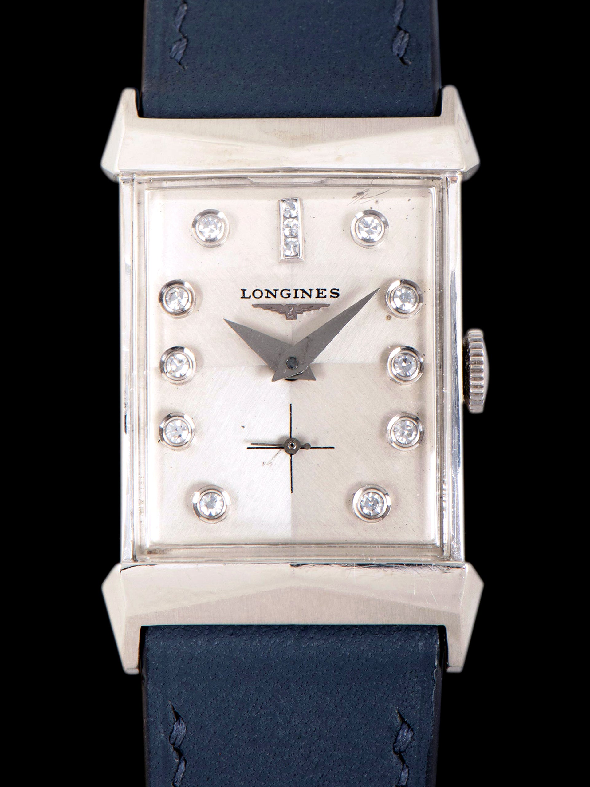 1955 Longines Dress Watch 14K WG (Ref. 2041 P) "Cal. 9LT" Diamond Dial