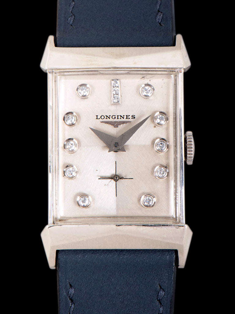1955 Longines Dress Watch 14K WG (Ref. 2041 P) "Cal. 9LT" Diamond Dial