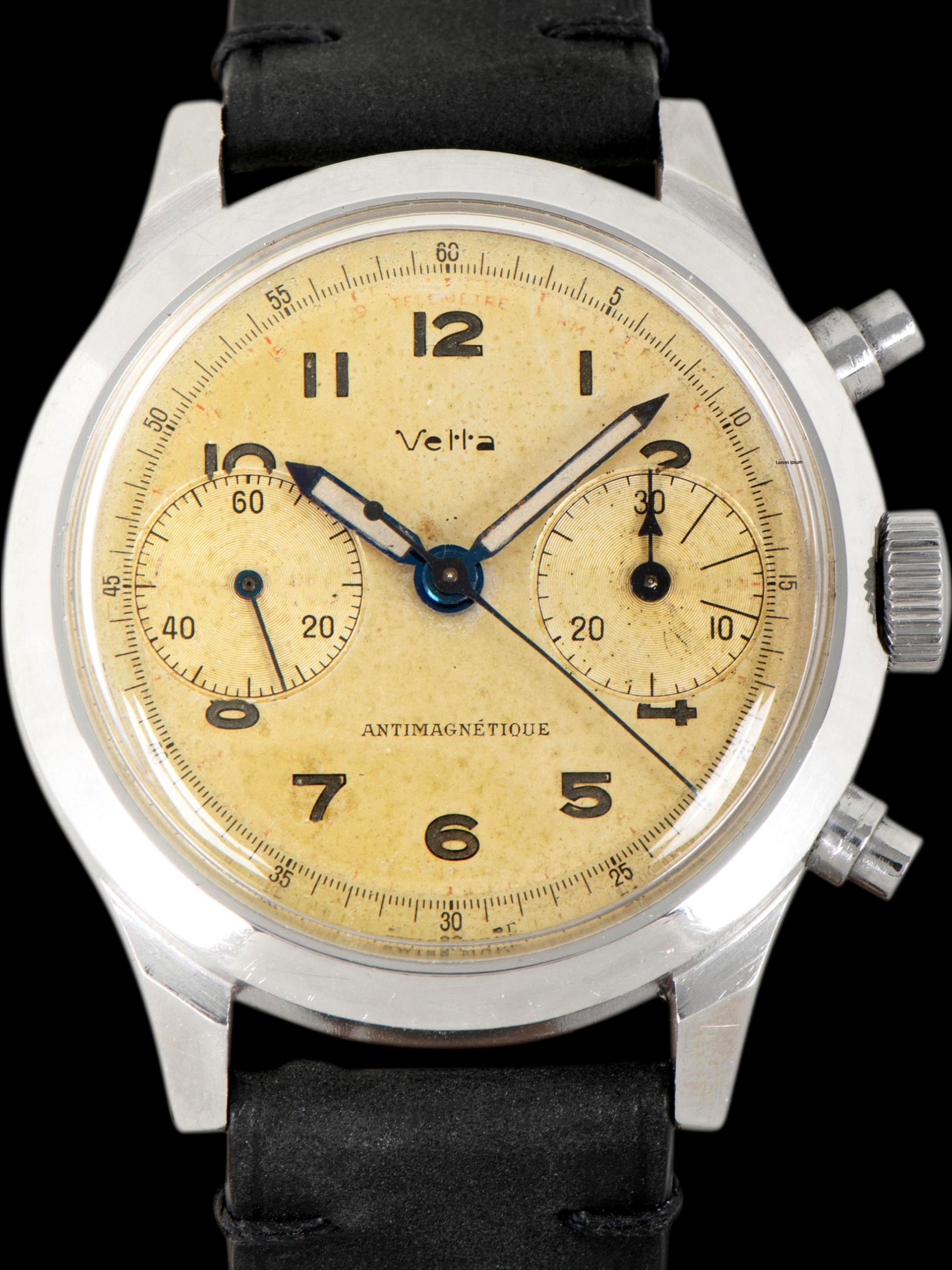 1940s Vetta Chronograph "Spillmann Case" W/ Reverse Pushers