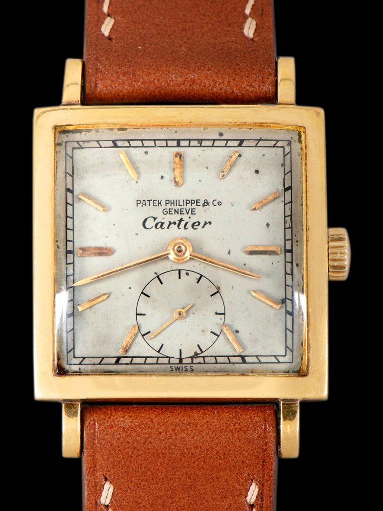 1942 Patek Philippe Square Dress Watch 18K YG (Ref. 1431) "Retailed By Cartier" W/ Extract From The Archives