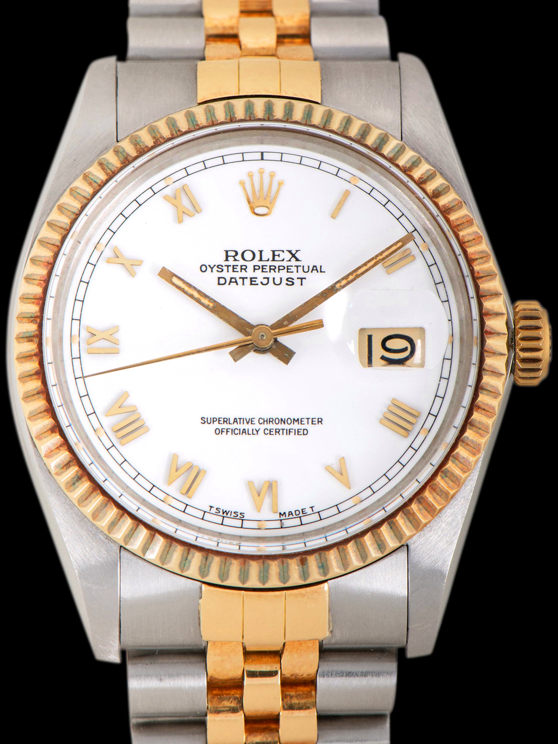 *Unpolished* 1984 Rolex Two-Tone Datejust (Ref. 16013) White Roman Dial