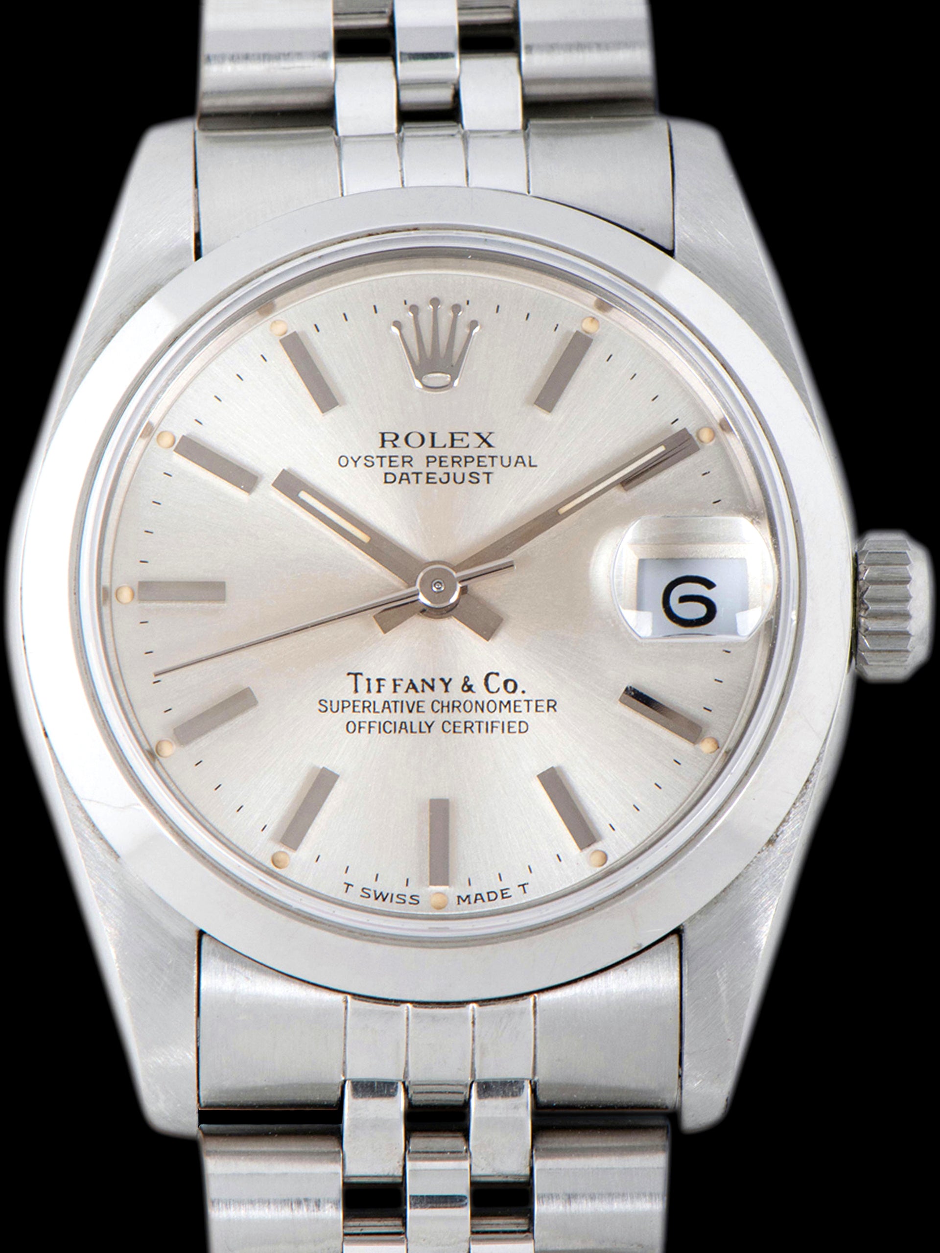 1991 Rolex Midsize Datejust (Ref. 68240) Silver "Tiffany & Co." Dial W/ Papers