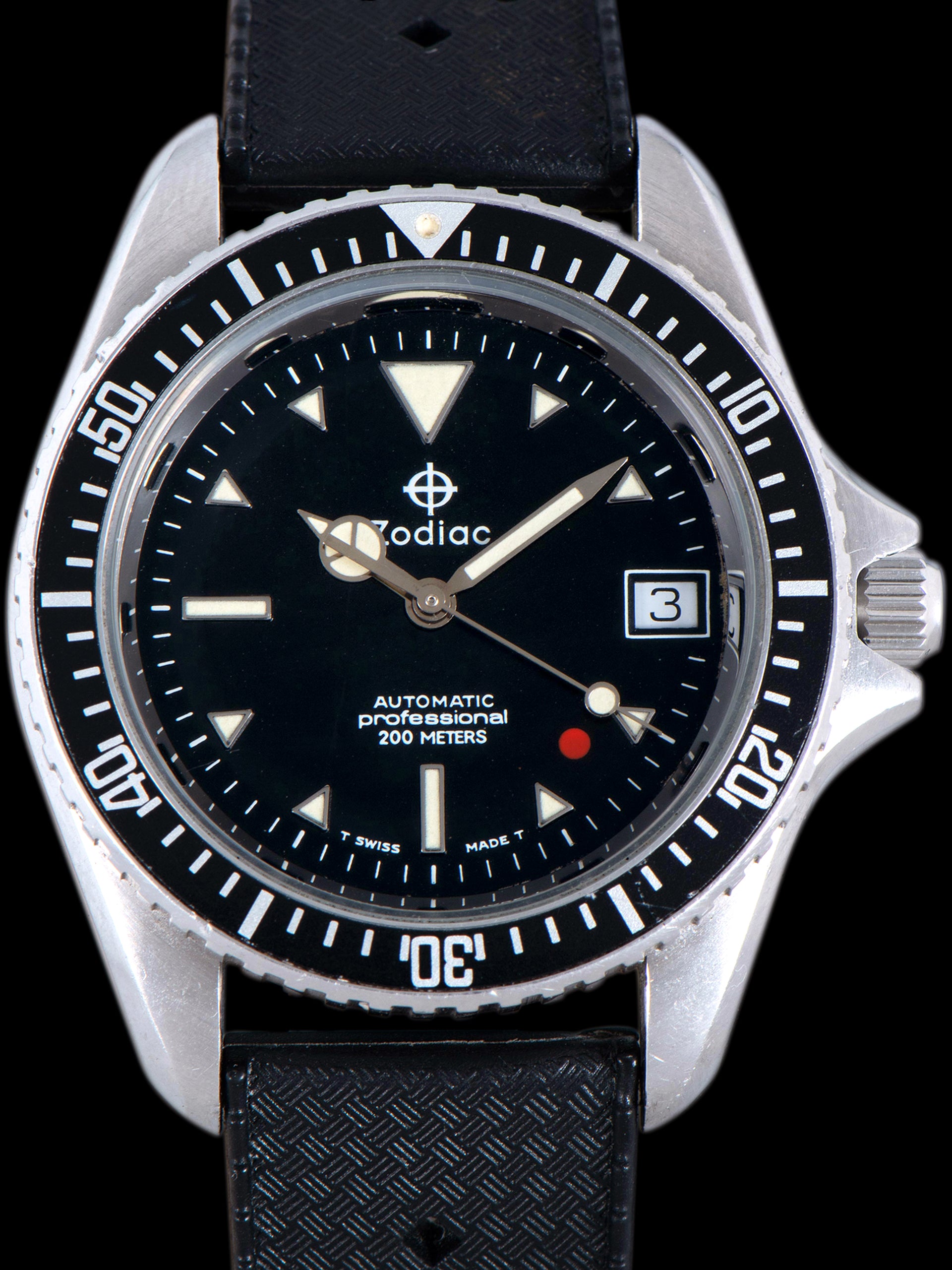 1990s Zodiac Red Dot Dive Watch (Ref. 113.13.30) W/ Box