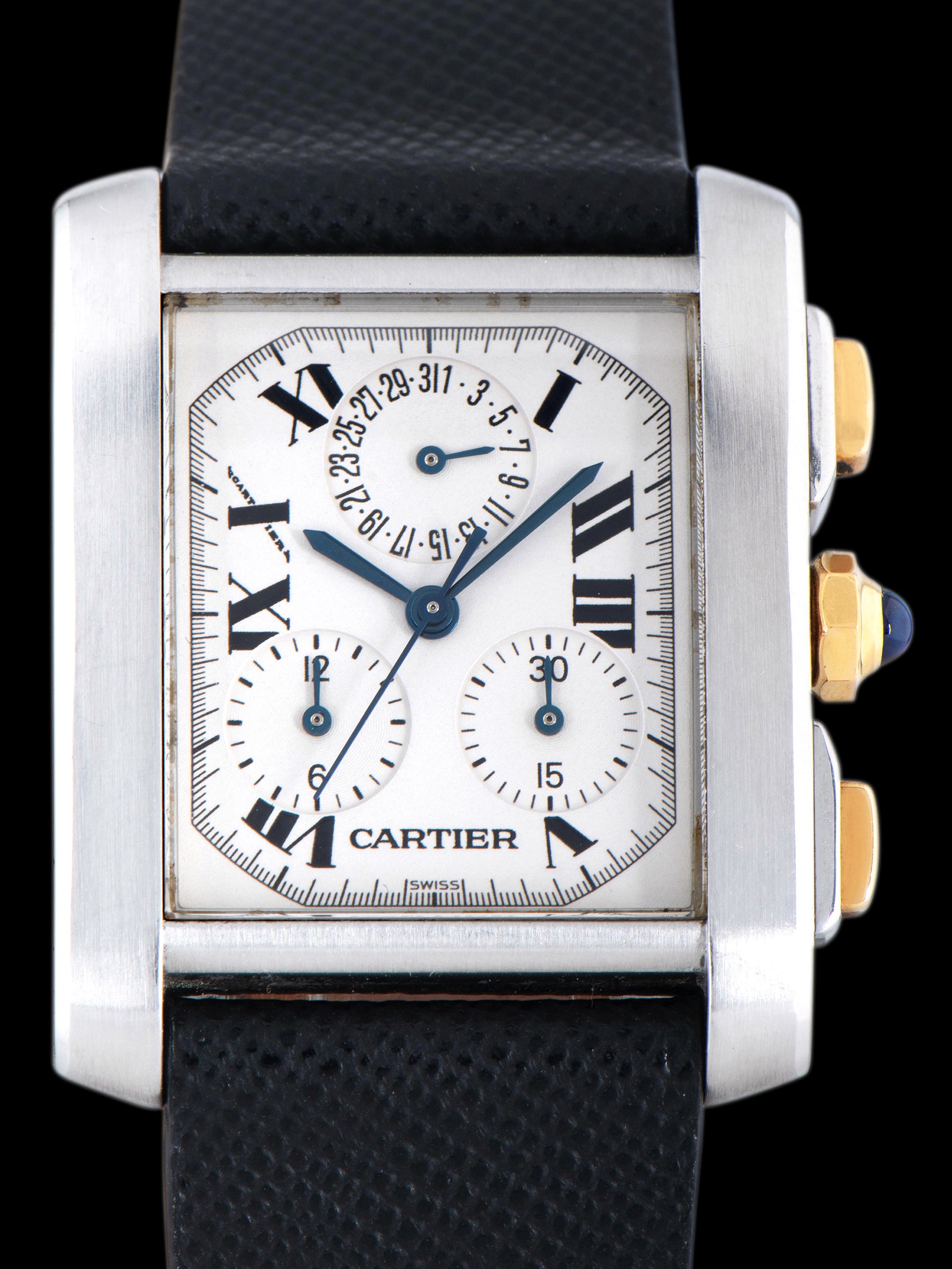 2000s Cartier Two-Tone Tank Francaise Chrono Reflex (Ref. 2303 / W51004Q4) Quartz