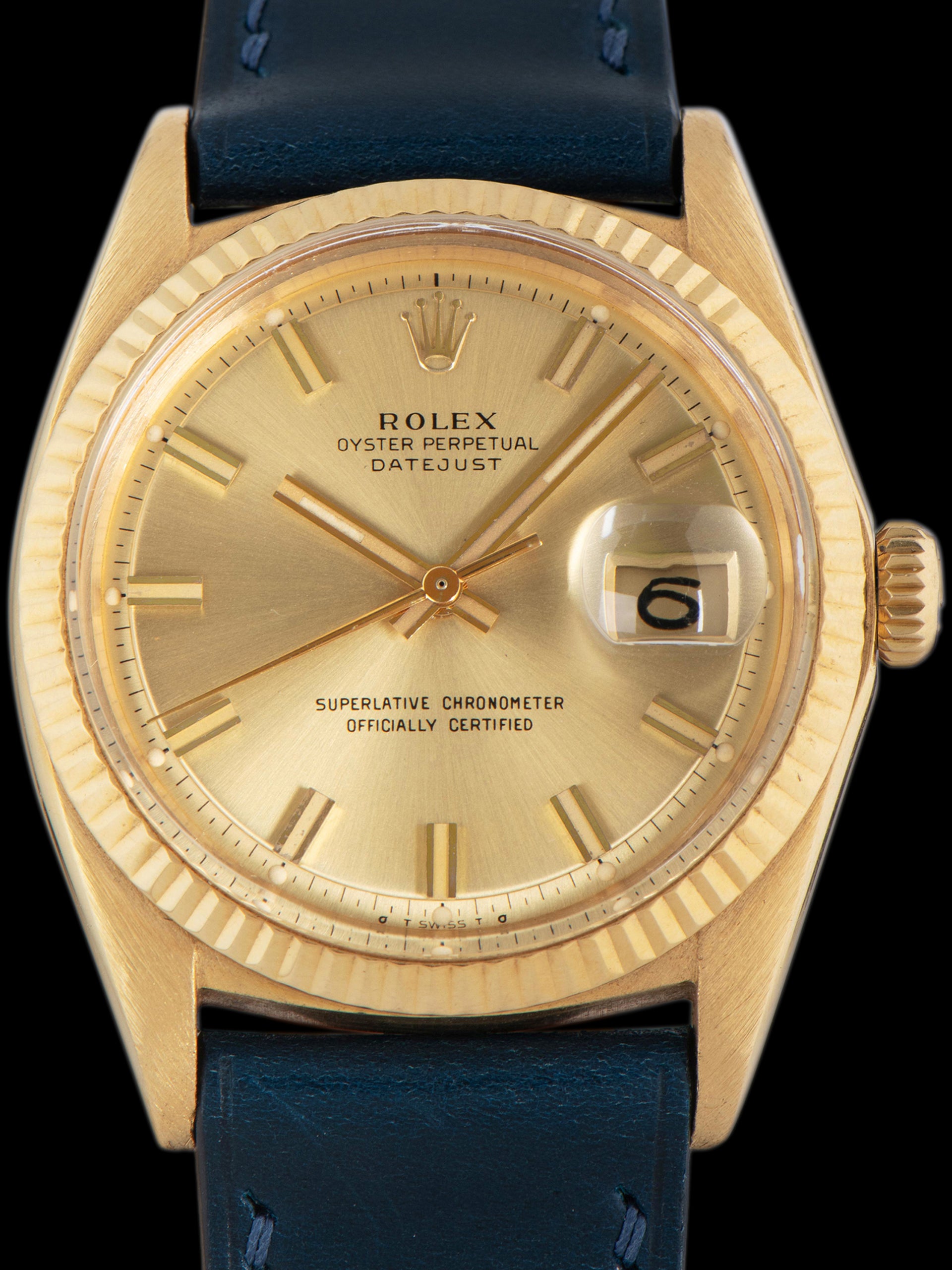 1969 Rolex Datejust 18K YG (Ref. 1601) Champagne "Wide Boy" Sigma Dial