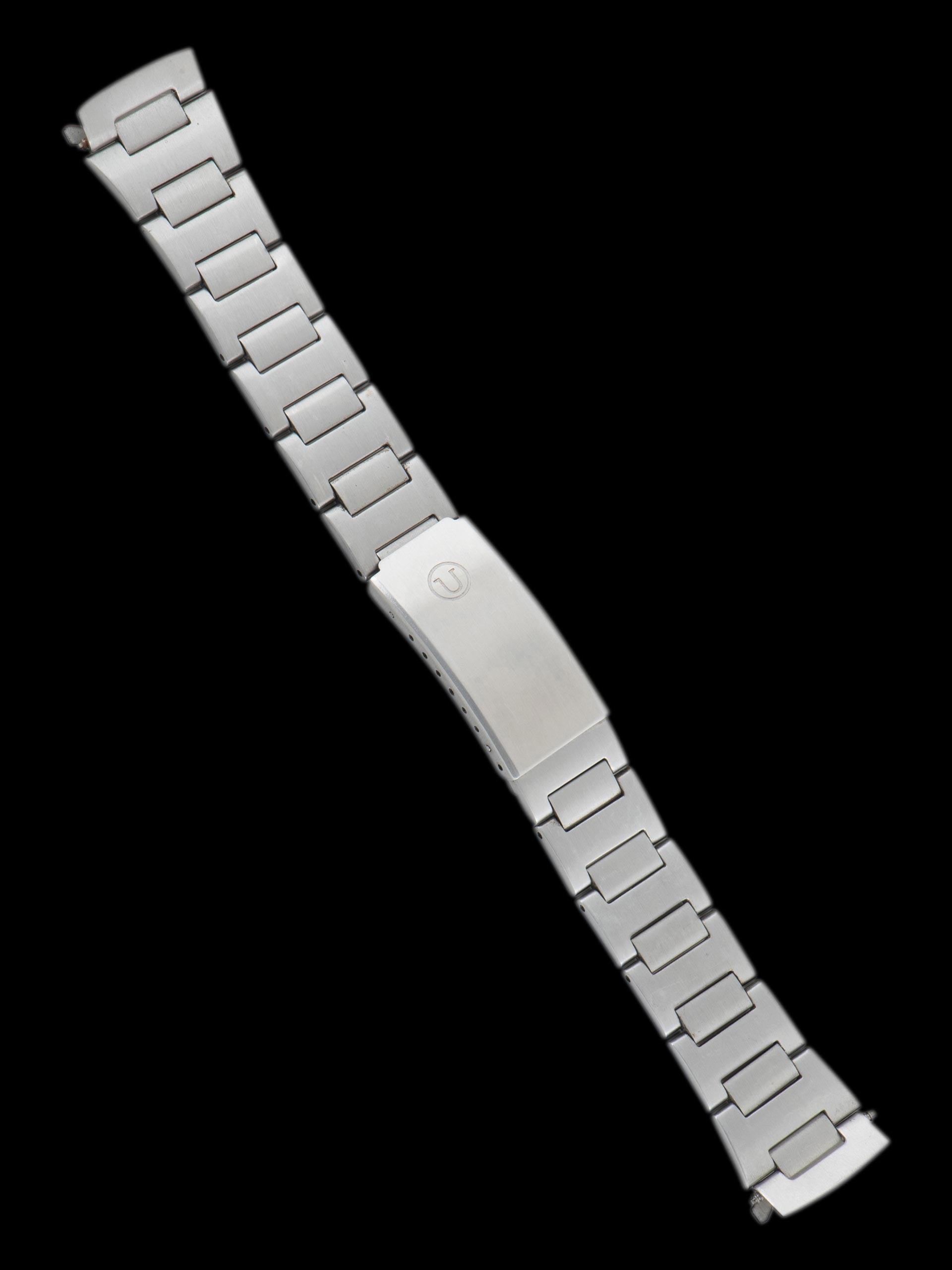 Seiko 6139-6000, Gold Dial, Notch Case. Documented specimen has an aftermarket bracelet. Photo: Craft + Tailored. · Photo: Craft + Tailored · © Craft + Tailored, used with permission · Source: https://www.craftandtailored.com/collections/seiko/products/1969-seiko-automatic-chronograph-pogue-ref-6139-6000-notch-case