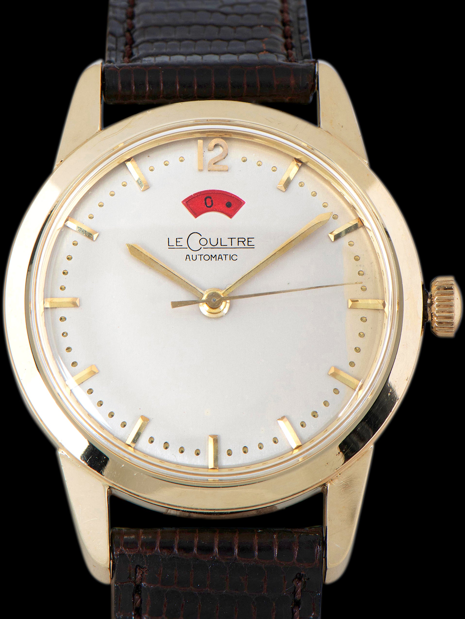 1950s LeCoultre Automatic Powermatic 14K YG 'Cal. 481' W/ Box & Papers