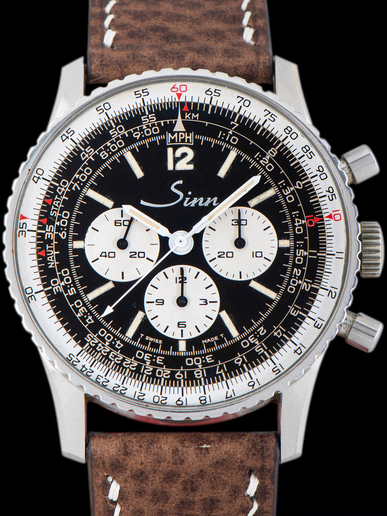 *Unpolished* 1980 Sinn "Navitimer" Pilot's Chronograph (Ref. 903) Black Dial