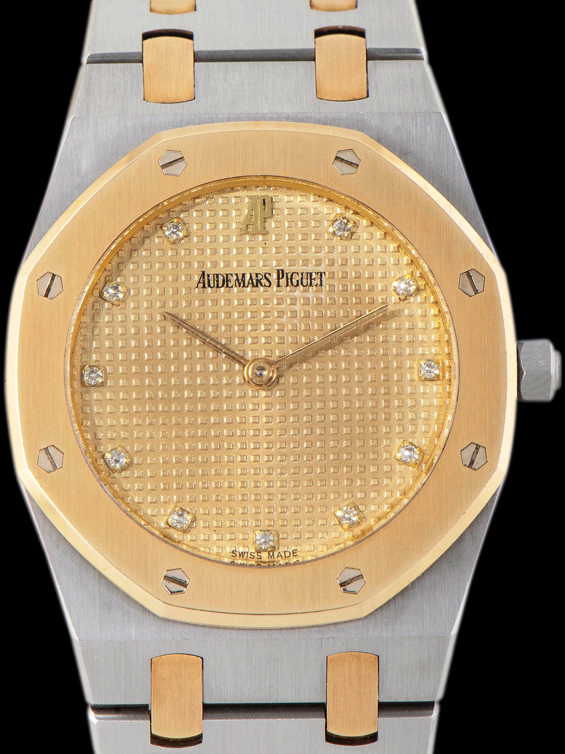 *Unpolished* 1990s Audemars Piguet Royal Oak Two-Tone (Ref. 56303SA) Champagne Diamond Dial