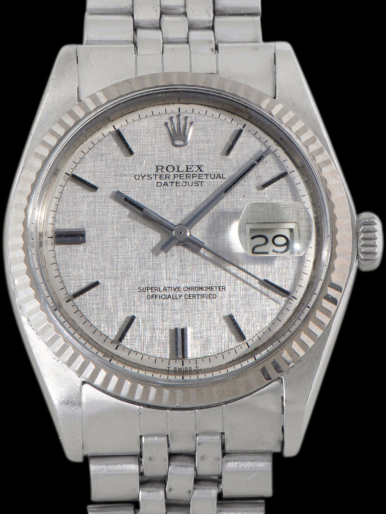 1970 Rolex Datejust (Ref. 1601) Non-Luminous Silver "Linen" Dial
