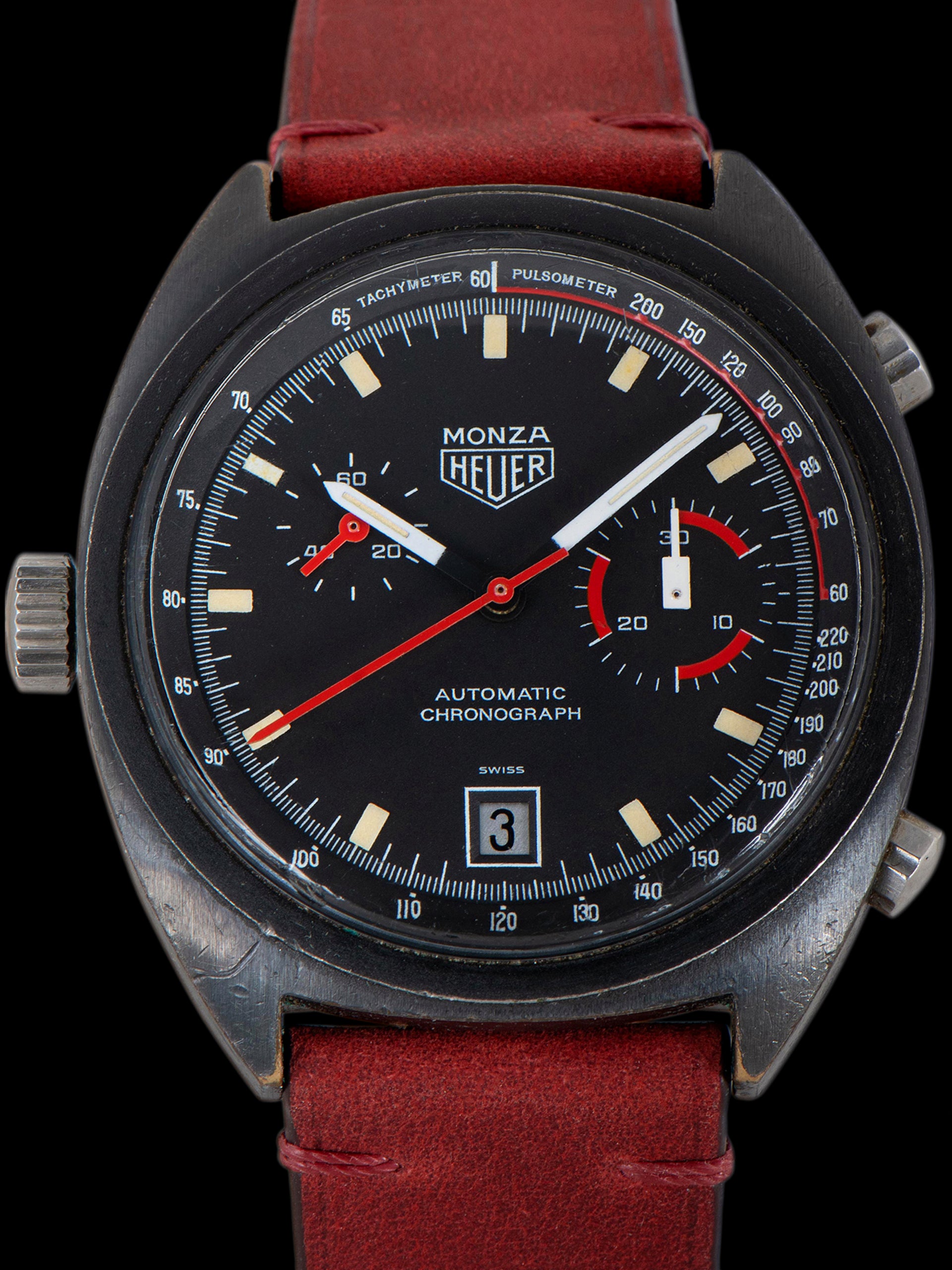 *Unpolished* 1970s Heuer Monza Chronograph PVD (Ref. 150.501) "Cal. 15"