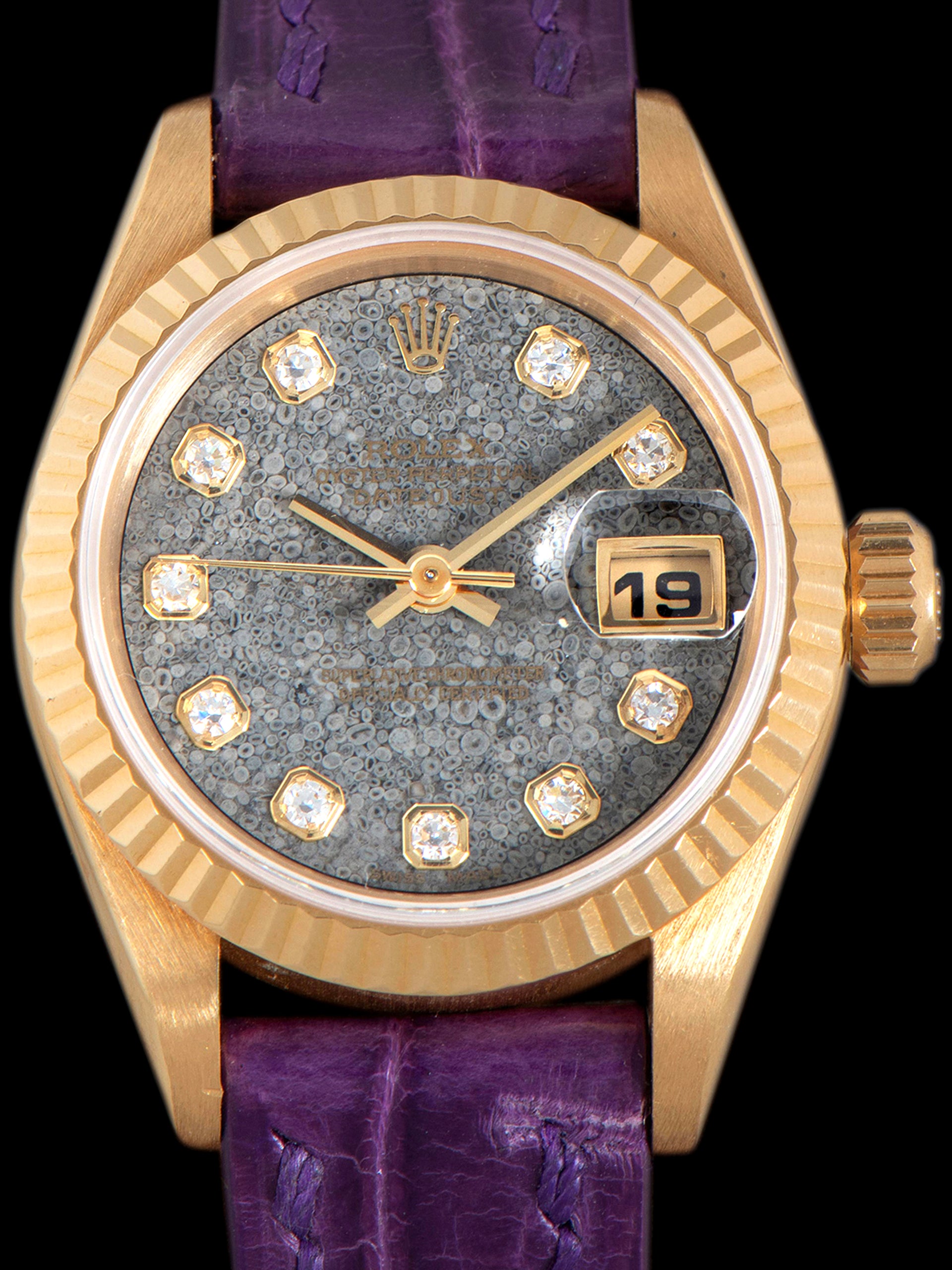 1993 Rolex Ladies Datejust 18K YG (Ref. 69178) Fossil Stone "Jurassic Park" Dial