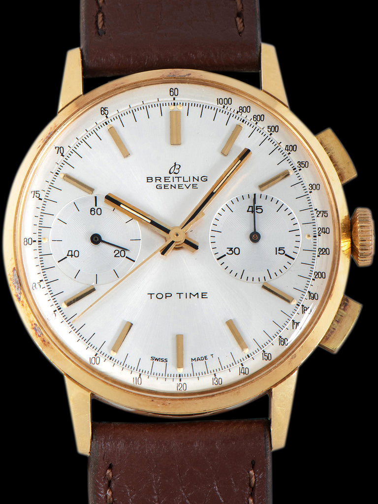 1966 Breitling Top Time Chronograph 18K YG (Ref. 2001) Silver Dial
