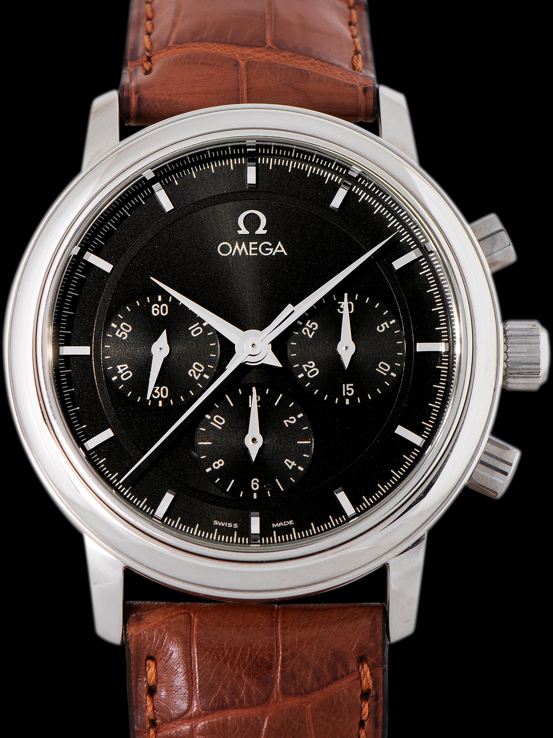 *Unpolished* 1984 Omega De Ville Prestige Chronograph 'Cal. 861' (Ref. 4540.51) Black Dial W/ Box & Hang Tag