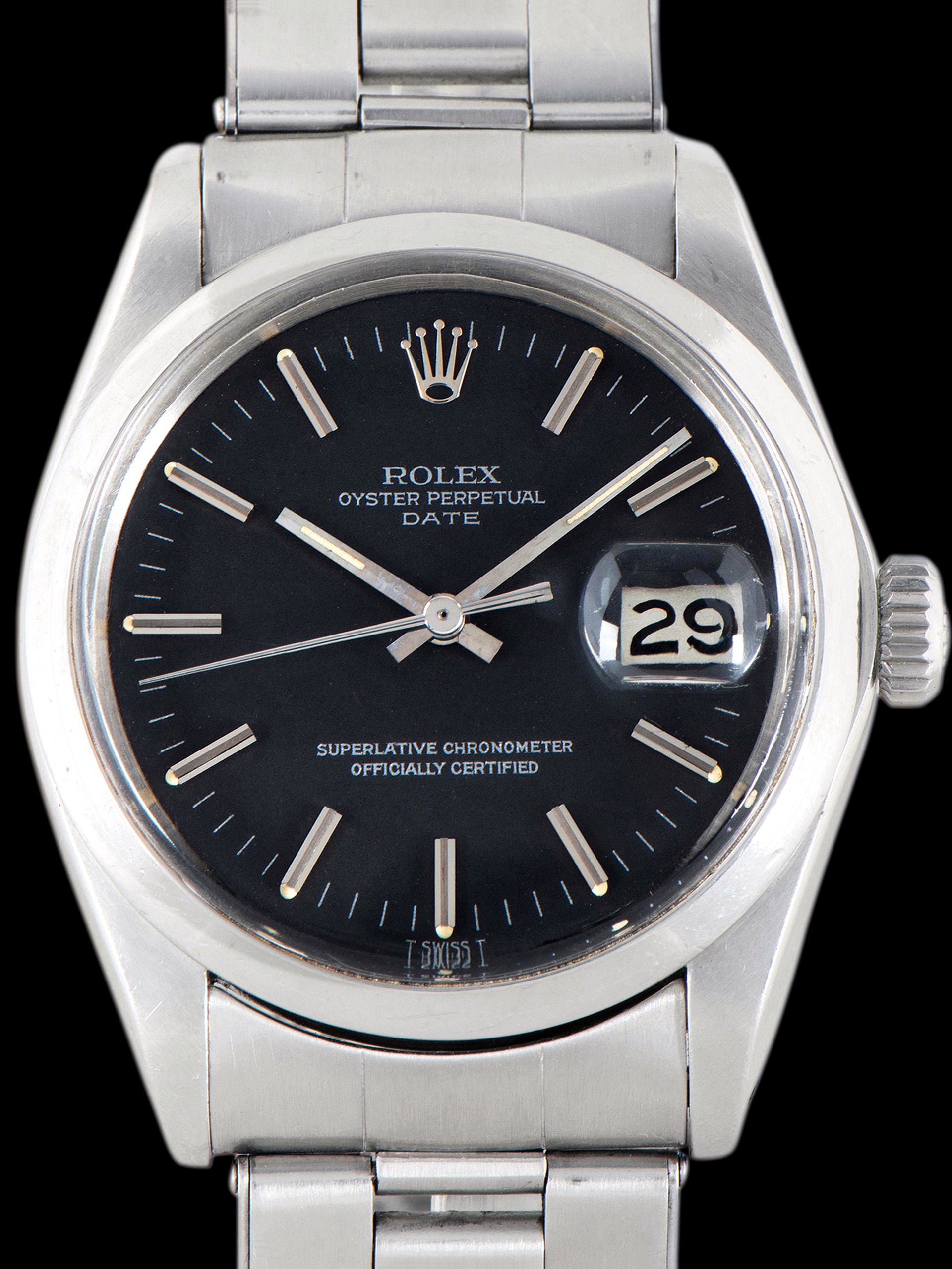 1973 Rolex Oyster-Perpetual Date (Ref. 1500) Matte Black Dial W/ Silver Print