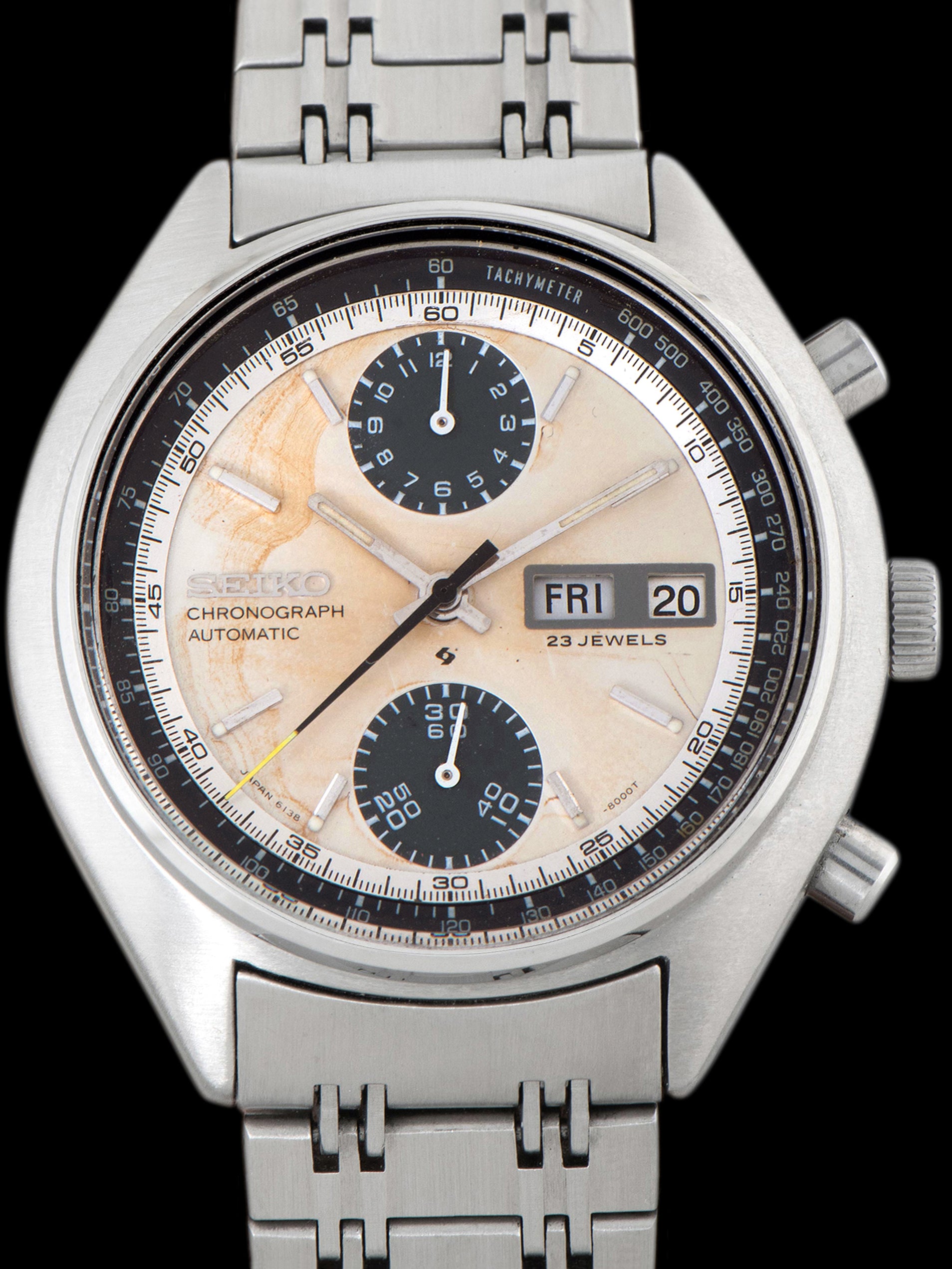 1971 Seiko Automatic Chronograph "Baby Panda" (Ref. 6138-8000) Silver Patina Dial