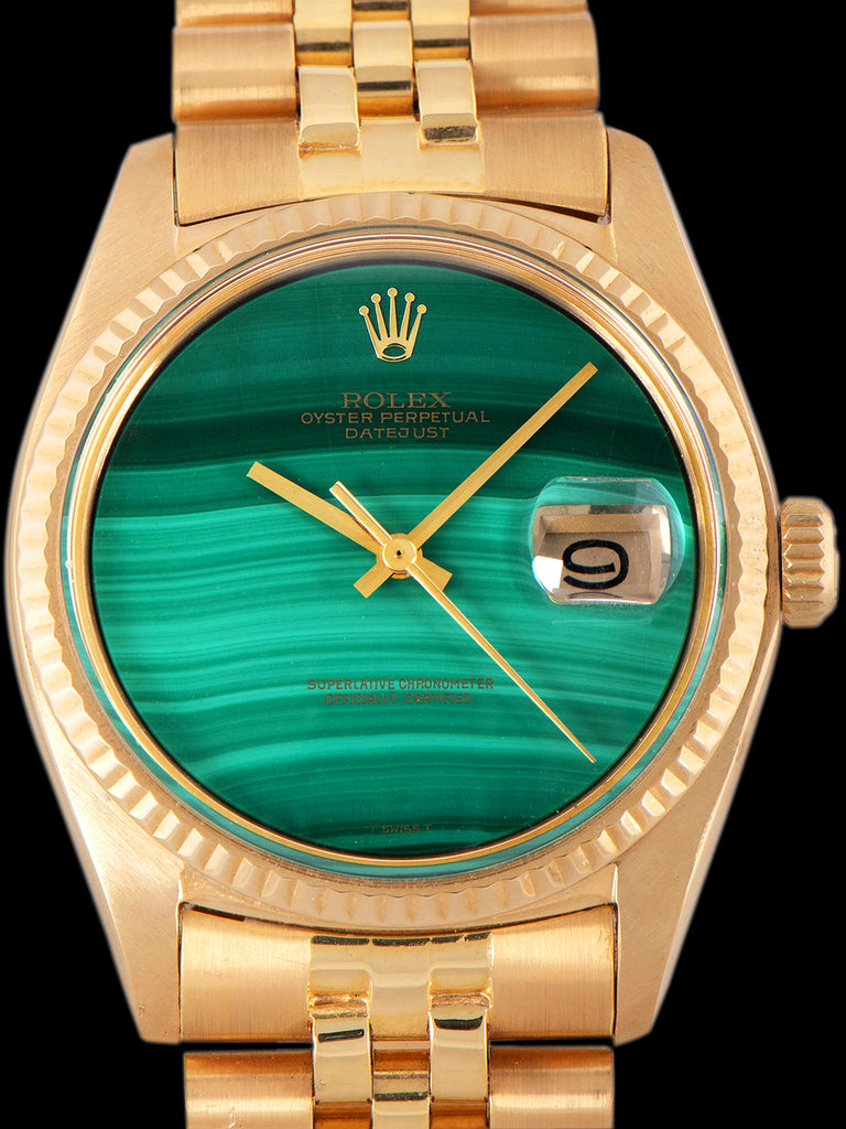 1975 Rolex Datejust 18K YG (Ref. 1601) Malachite Stone Dial