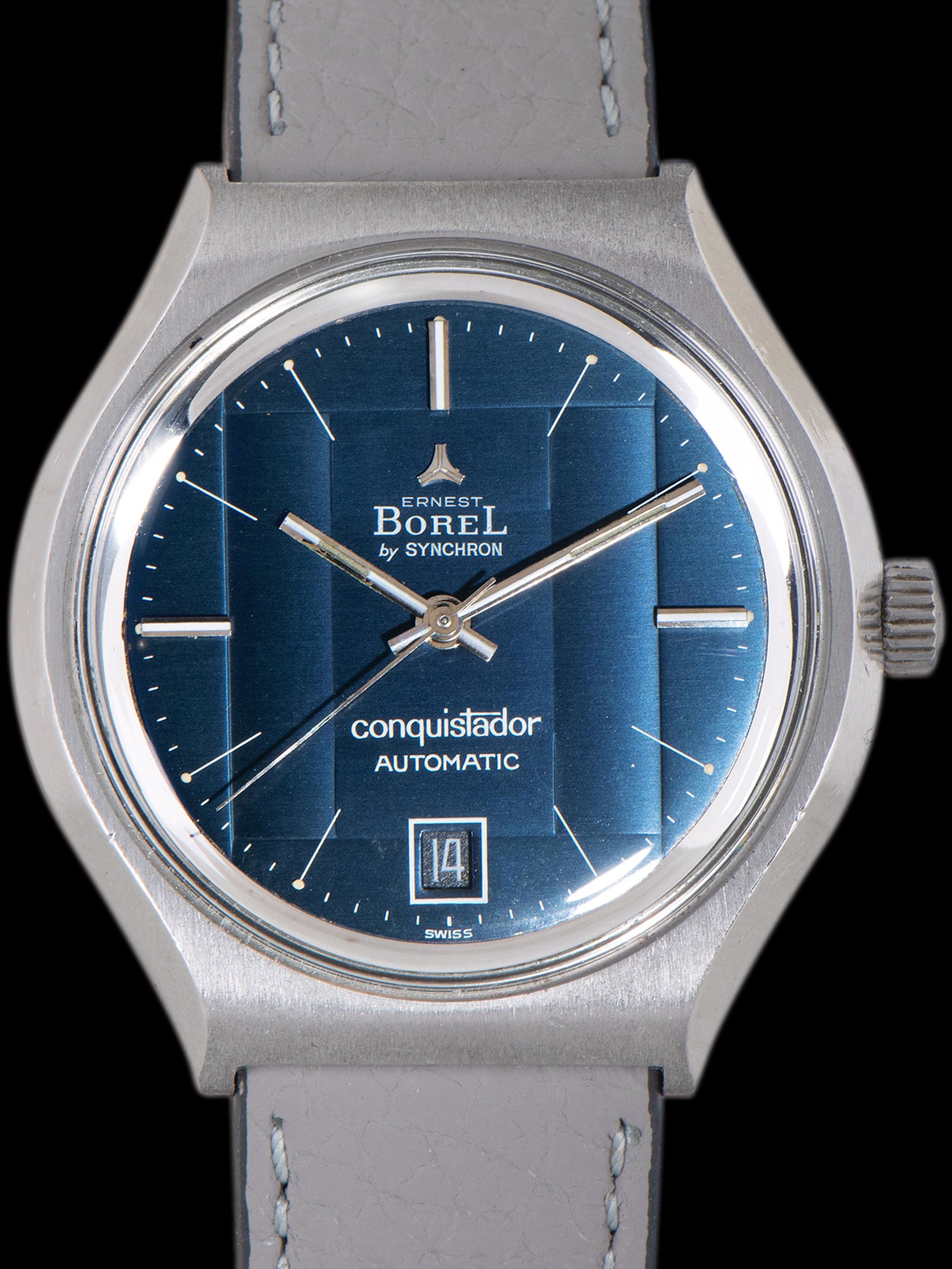 1970s Ernest Borel By Synchron Conquistador (Ref. 58.013.56) Blue Fume Dial