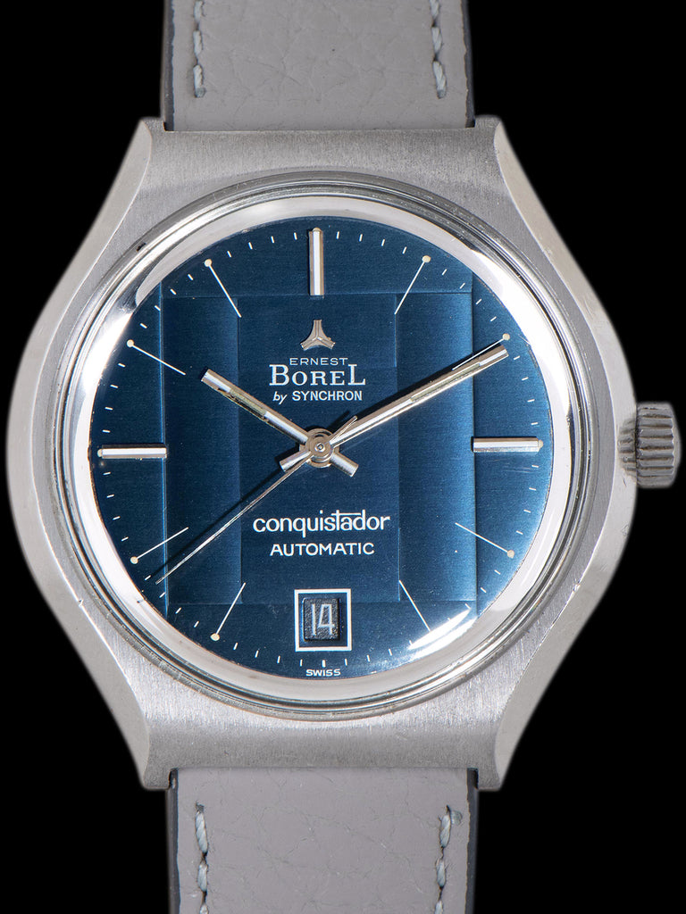 1970s Ernest Borel By Synchron Conquistador (Ref. 58.013.56) Blue Fume Dial