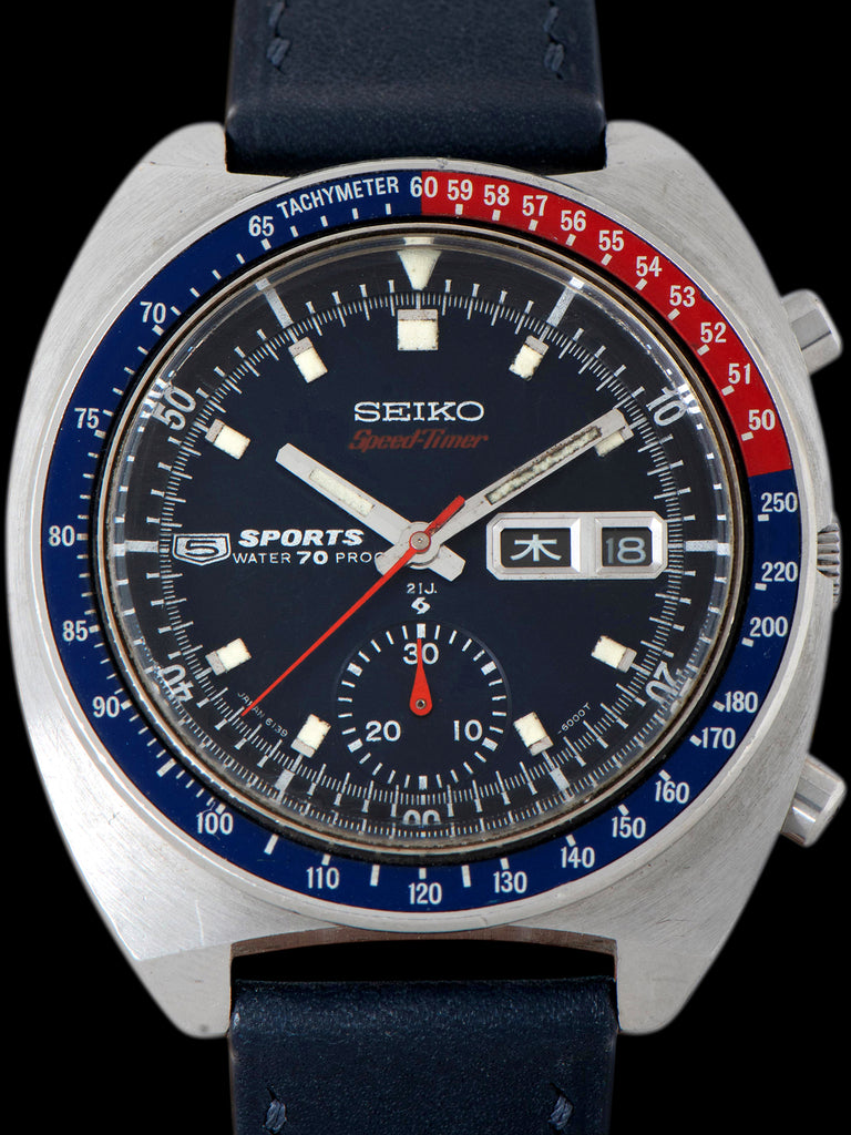1969 Seiko 5-Sports Speedtimer Automatic Chronograph "Blue Pogue" (Ref. 6139-6000) "JDM Version" W/ Notch-Case