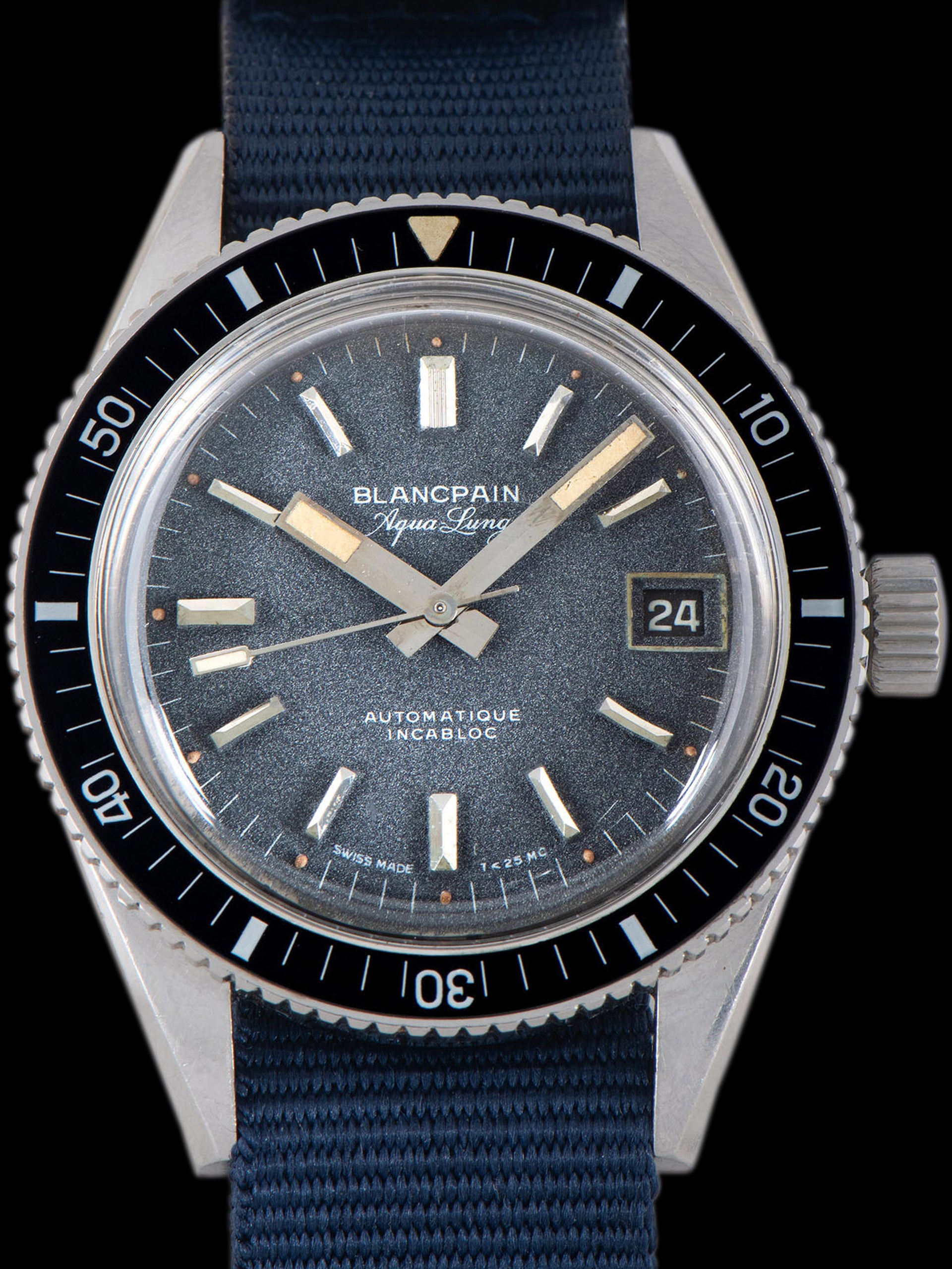 1960s Blancpain Aqua-Lung (Pre-Bathyscaphe) Blue "Confetti" Dial