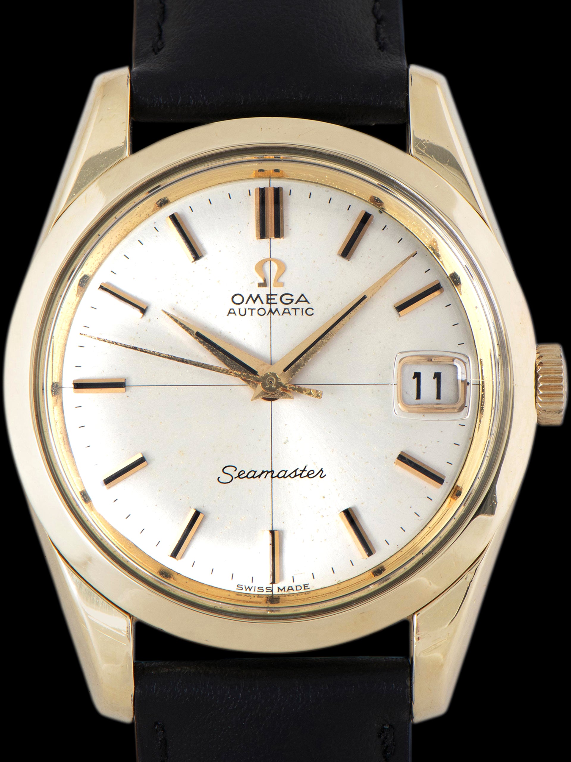 1965 Omega Seamaster Gold-Cap (Ref. 166.010) Silver "Crosshair" Dial