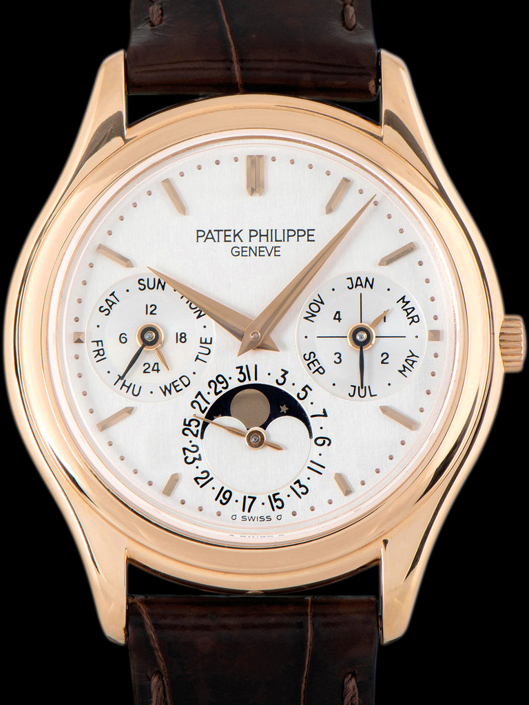 "3rd Series" 1999 Patek Philippe Perpetual Calendar Moonphase 18K RG (Ref. 3940R) W/ Winder Box, Papers, & Accessories