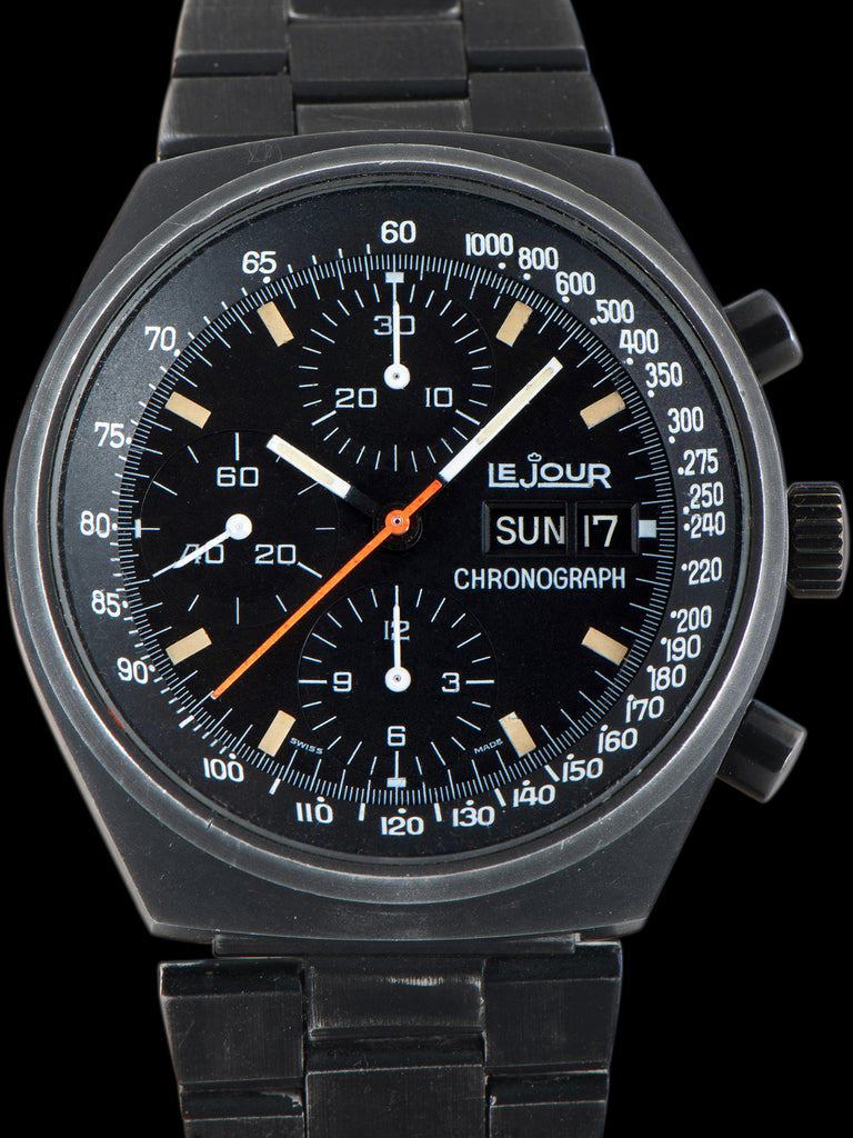 1980s LeJour Chronograph 'Factory PVD' (Ref. 7750) "Top Gun" W/ Box & Papers