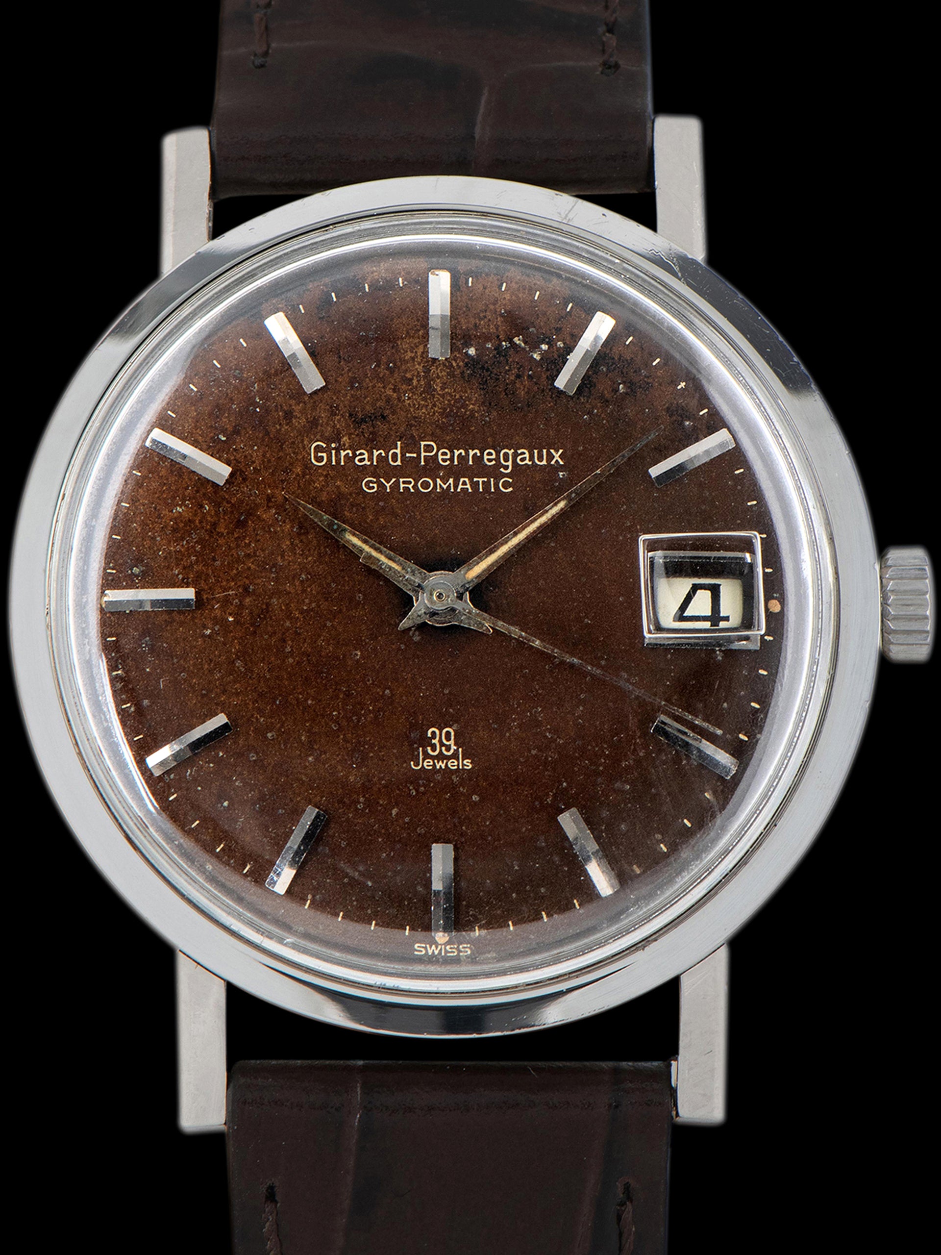 Tropical 1960s Girard Perregaux Gyromatic '39 Jewels' Gilt Dial