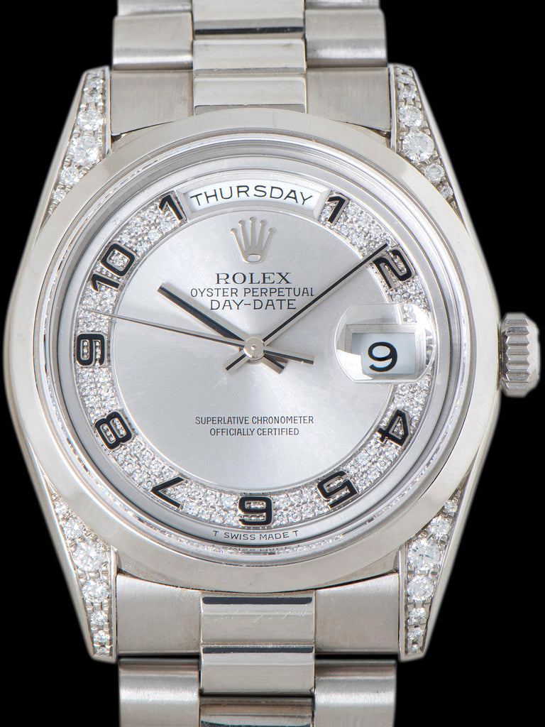 1995 Rolex Day-Date Platinum (Ref. 18296) Factory Diamond Lugs W/ Diamond Myriad Dial