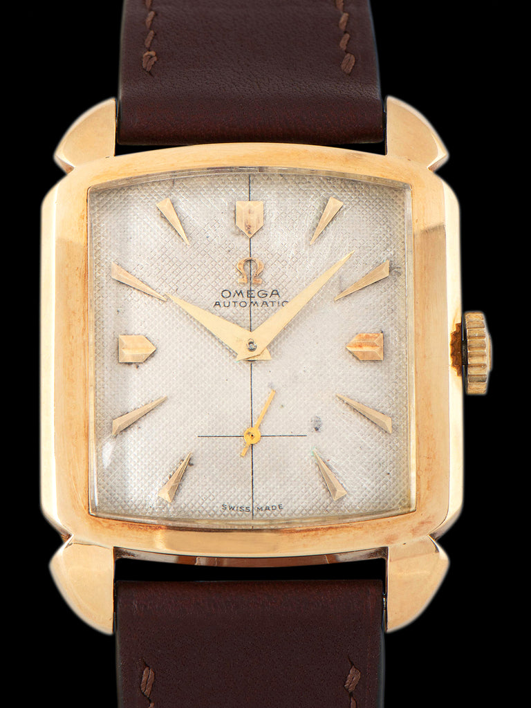 1950 Omega Automatic "Cioccolatone" 14K YG (Ref. 3950) 'Cal. 342' Silver Honeycomb Dial
