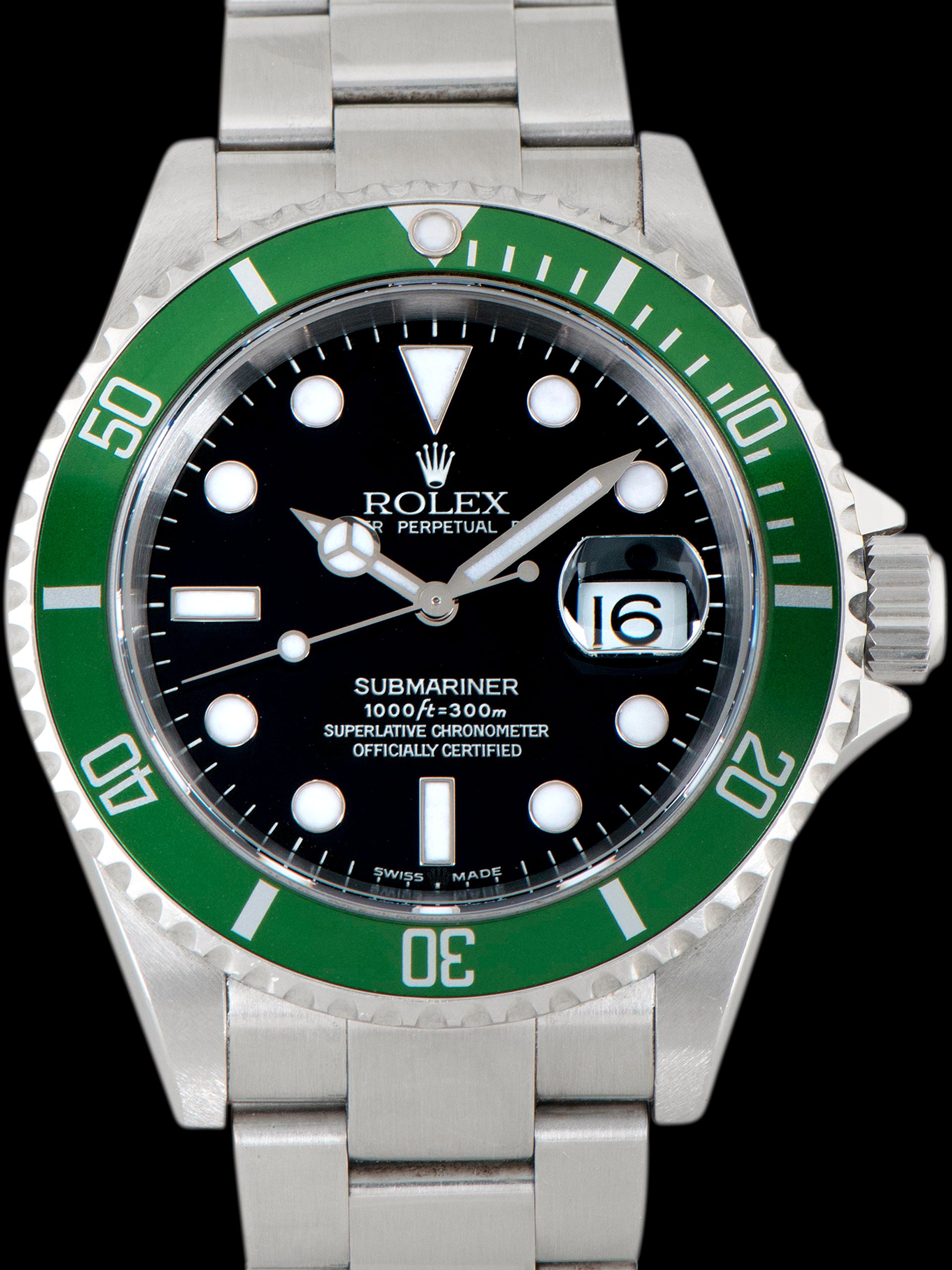 2003 Rolex Green Submariner "Kermit" (Ref. 16610LV) Mk. I Dial "Flat 4" W/ Full Set