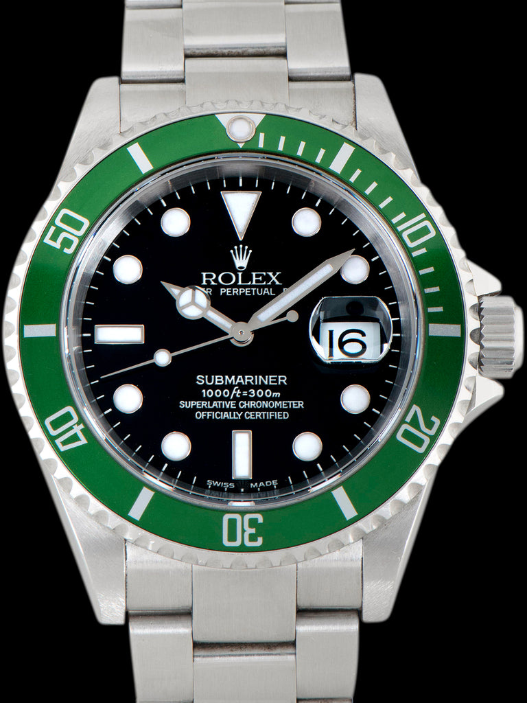 2003 Rolex Green Submariner "Kermit" (Ref. 16610LV) Mk. I Dial "Flat 4" W/ Full Set