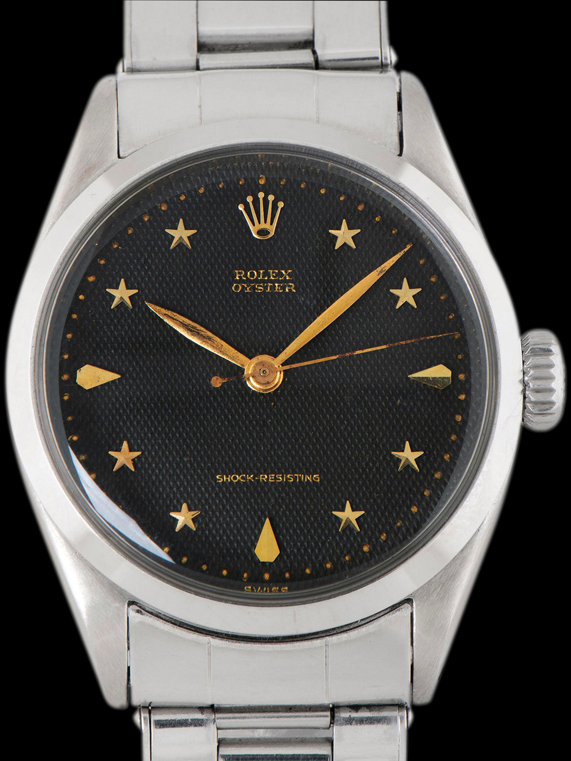 1955 Rolex Oyster Precision (Ref. 6246) Black Honeycomb “Stelline” Dial