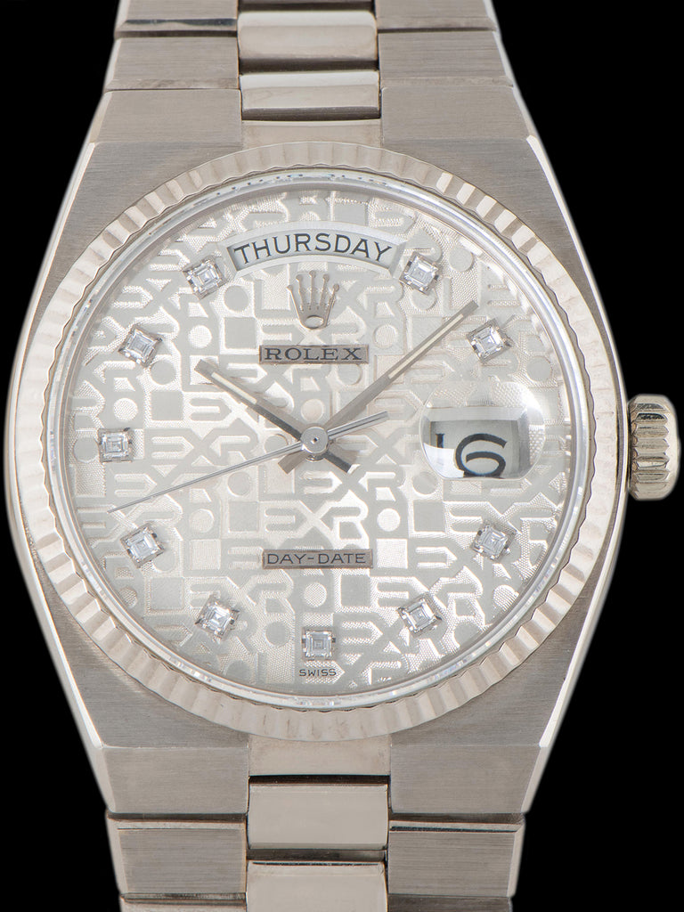1979 Rolex Oysterquartz Day-Date 18K WG (Ref. 19019) Silver "Jubilee" Dial W/ Factory Diamond Markers