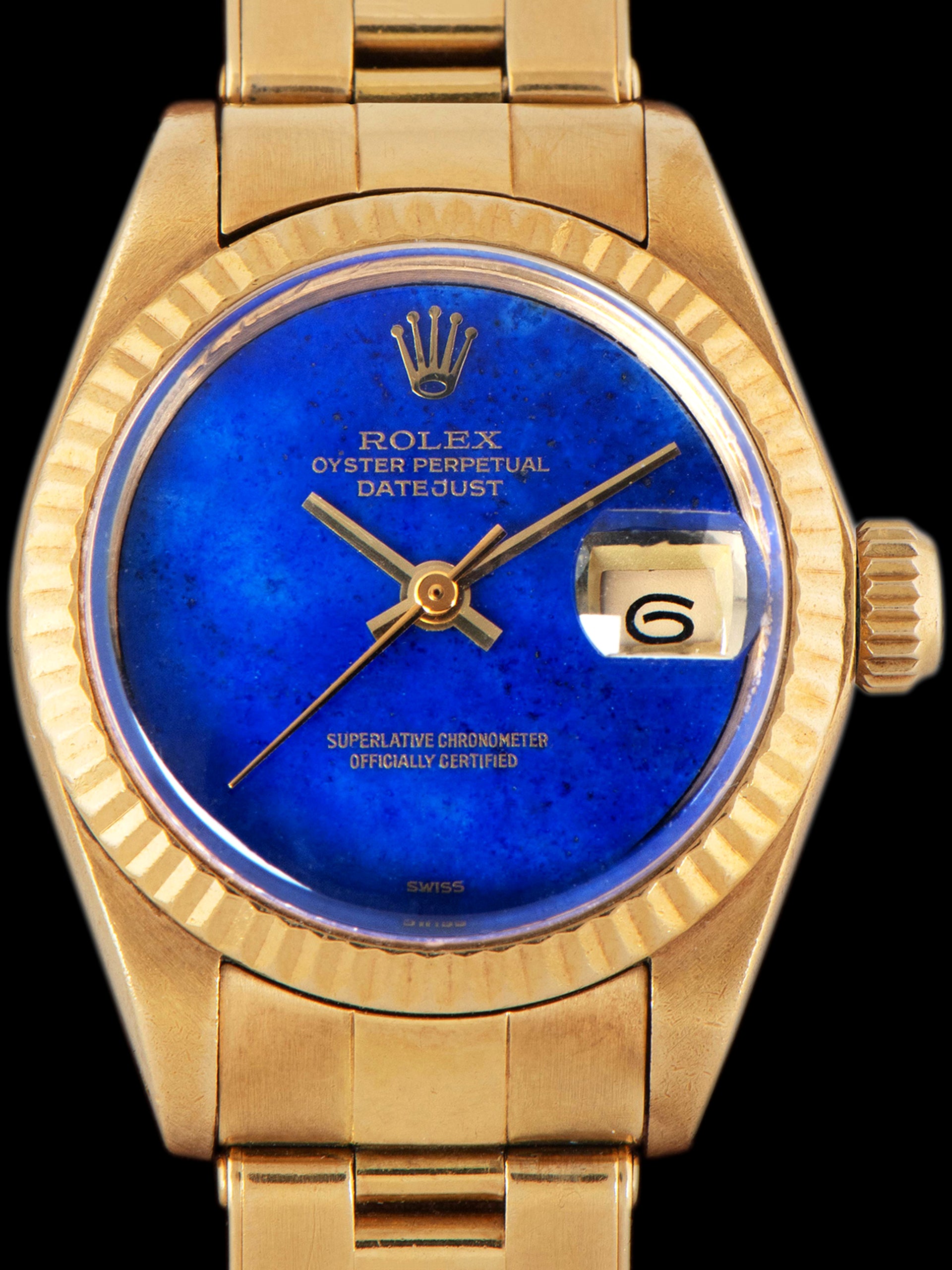 1981 Rolex Ladies Datejust 18K YG (Ref. 6917) Lapis Stone Dial