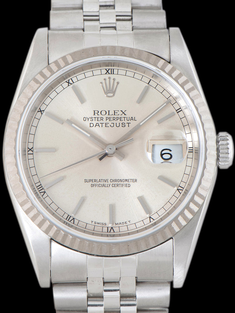 1990 Rolex Datejust (Ref. 16234) Silver Dial W/ Box & Papers
