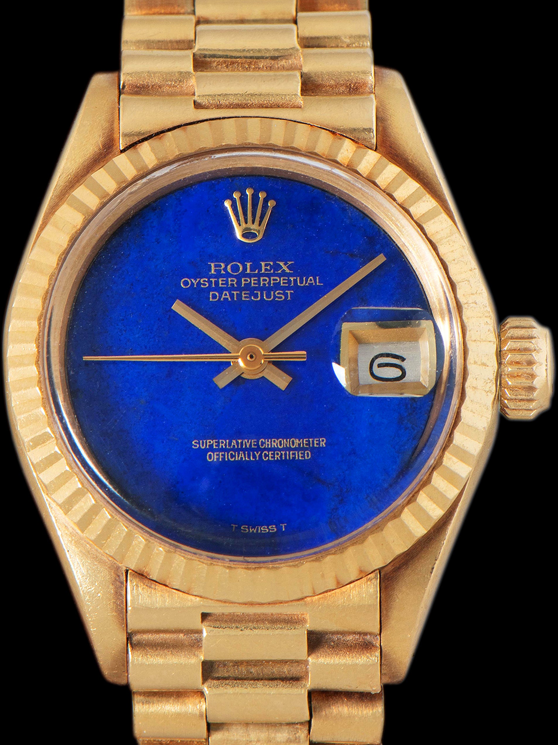 1976 Rolex Ladies Datejust 18K YG (Ref. 6917) Lapis Stone Dial