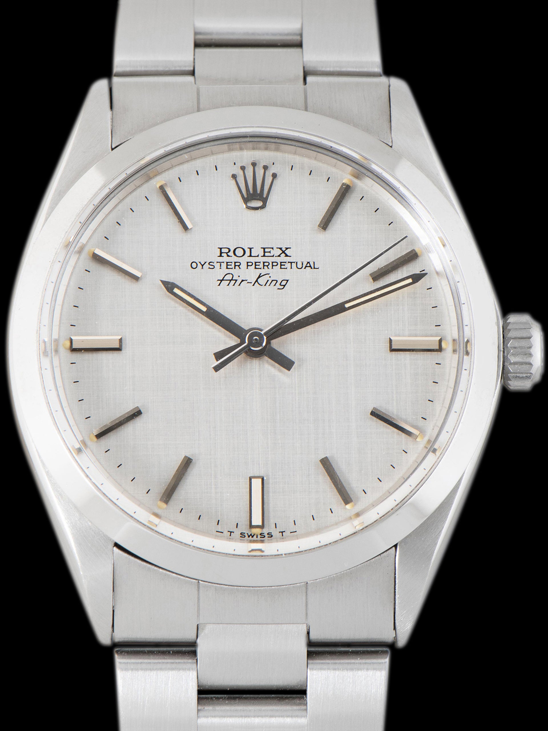 1973 Rolex Air-King (Ref. 5500) Silver "Linen" Dial W/ Full Set & Rolex Service Paperwork