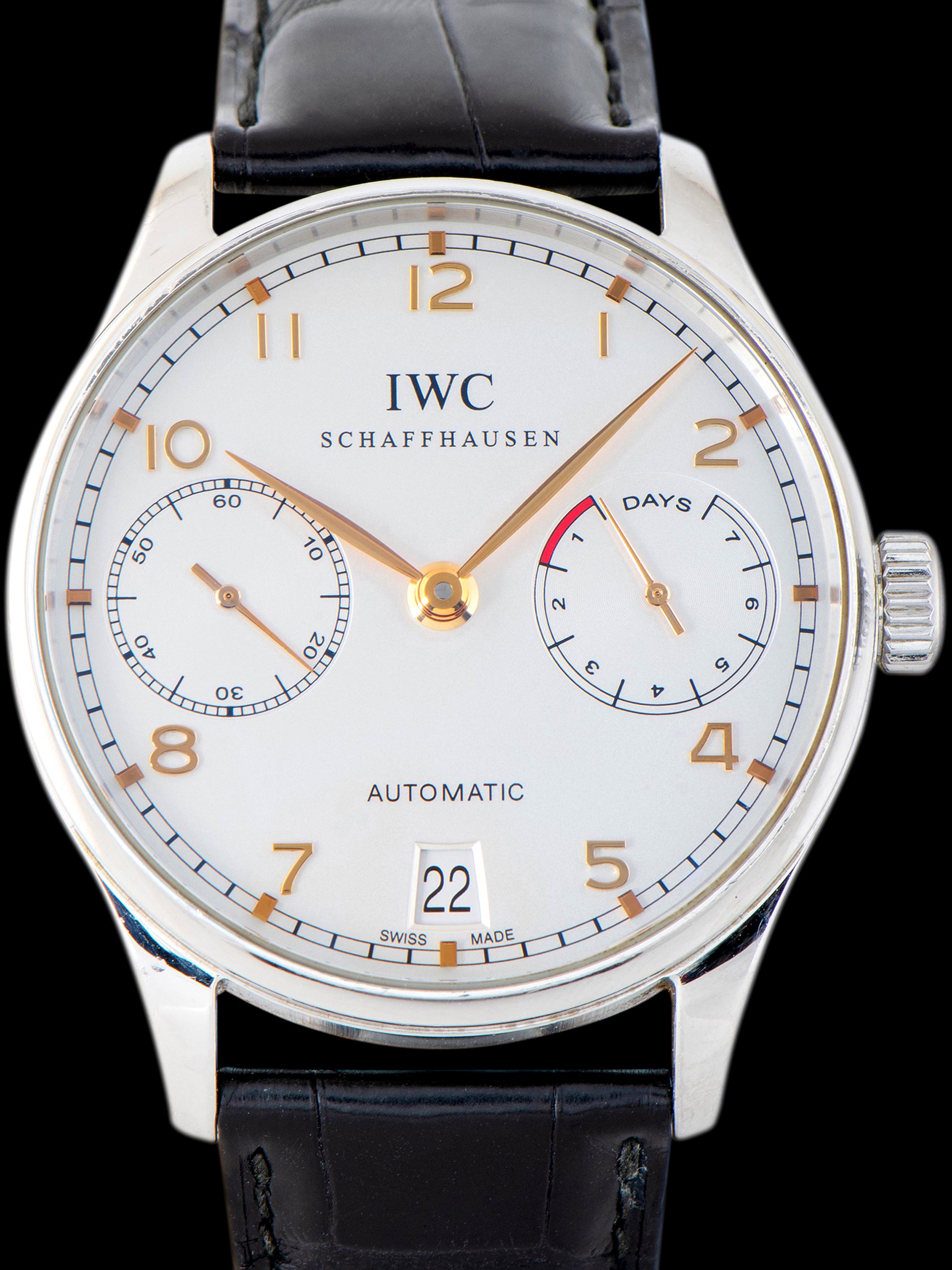 2010s IWC Portugieser 7-Day (Ref. IW500114) Silver Dial W/ IWC Leather Travel Case