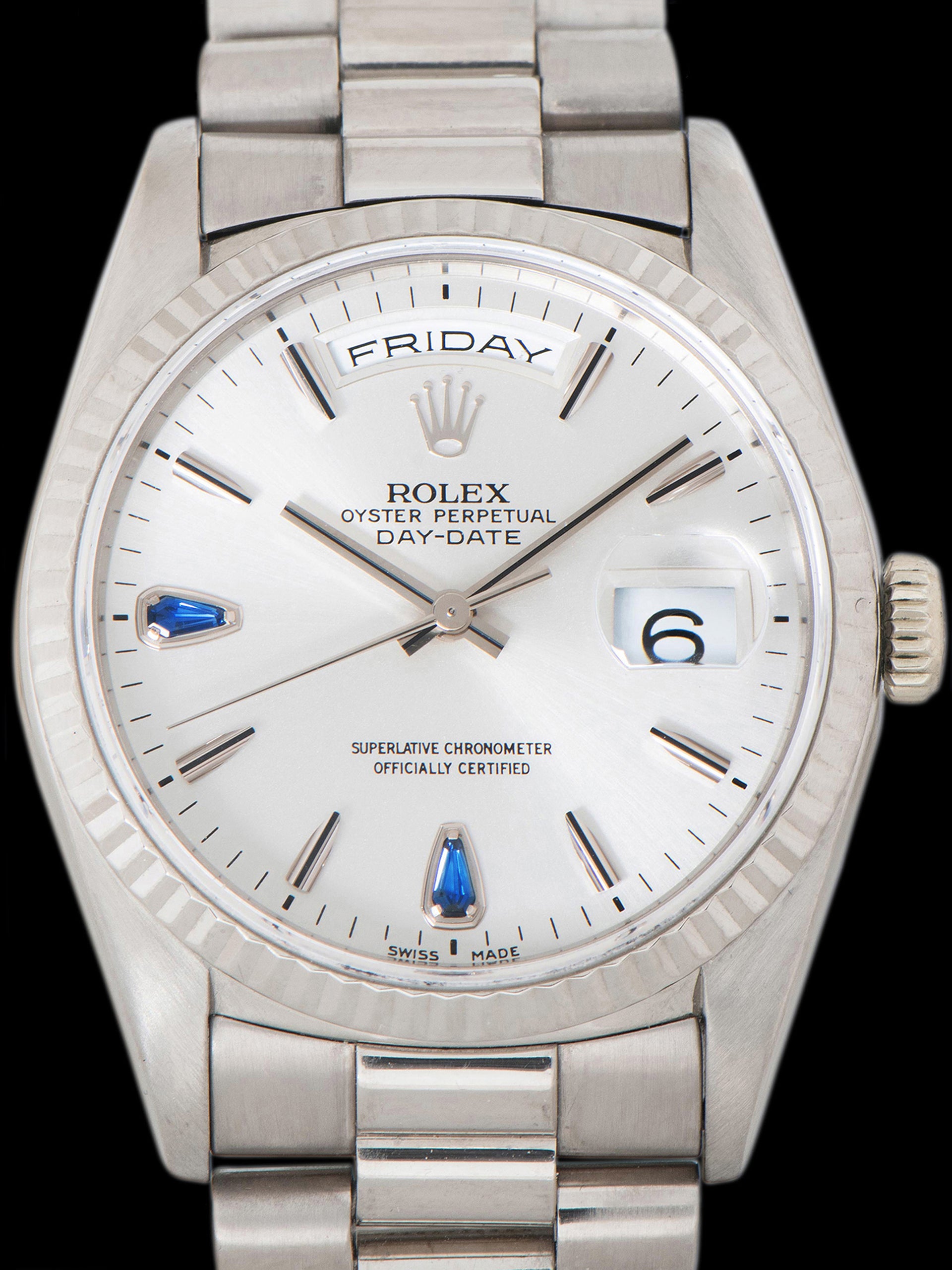 1995 Rolex Day-Date 18K WG (Ref. 18239) Sapphire "Teardrop" Dial