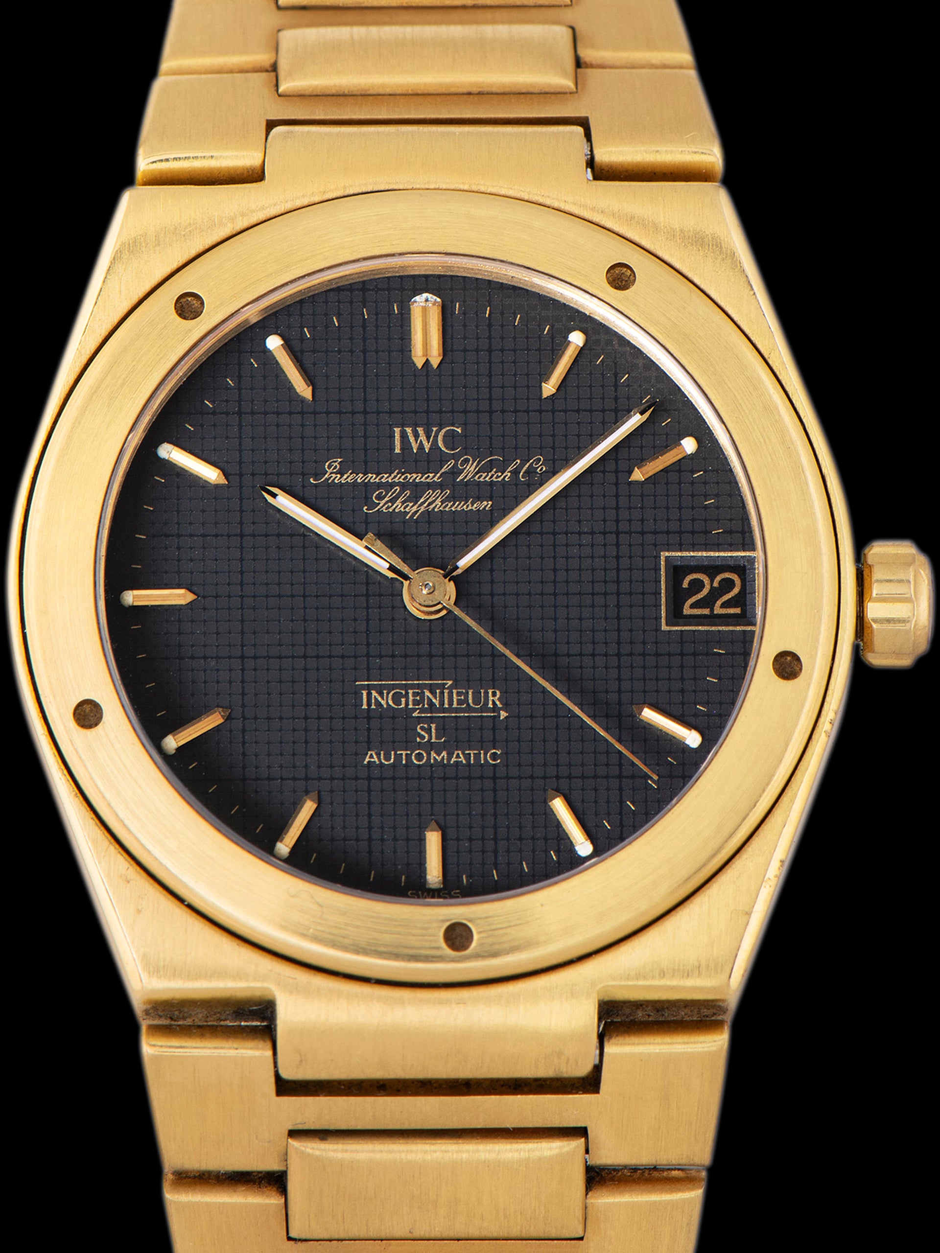 1980s IWC Ingenieur SL 18K YG (Ref. 9230) Black "Graph Paper" Dial