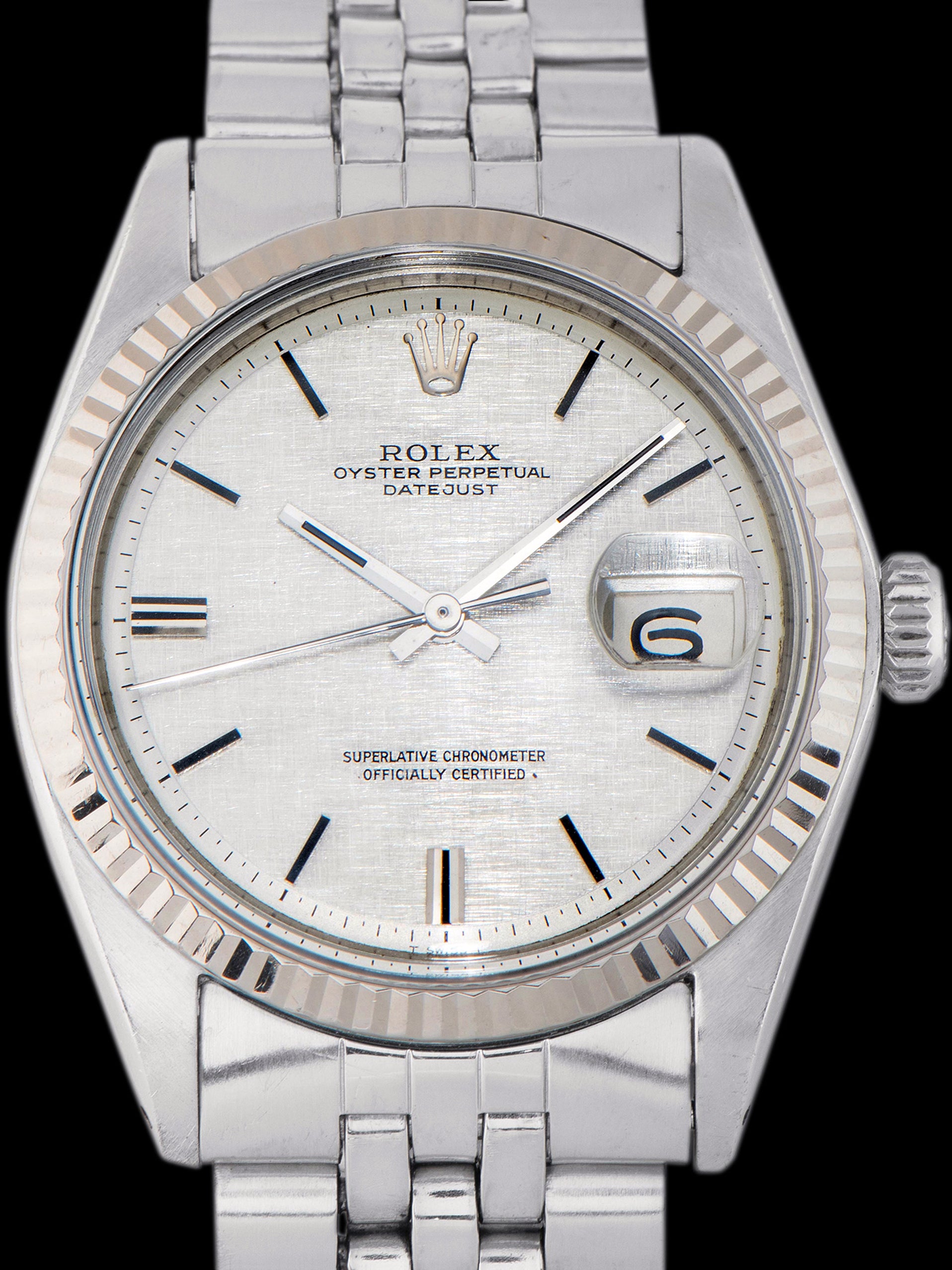 1970 Rolex Datejust (Ref. 1601) Non-Luminous Silver "Linen" Dial