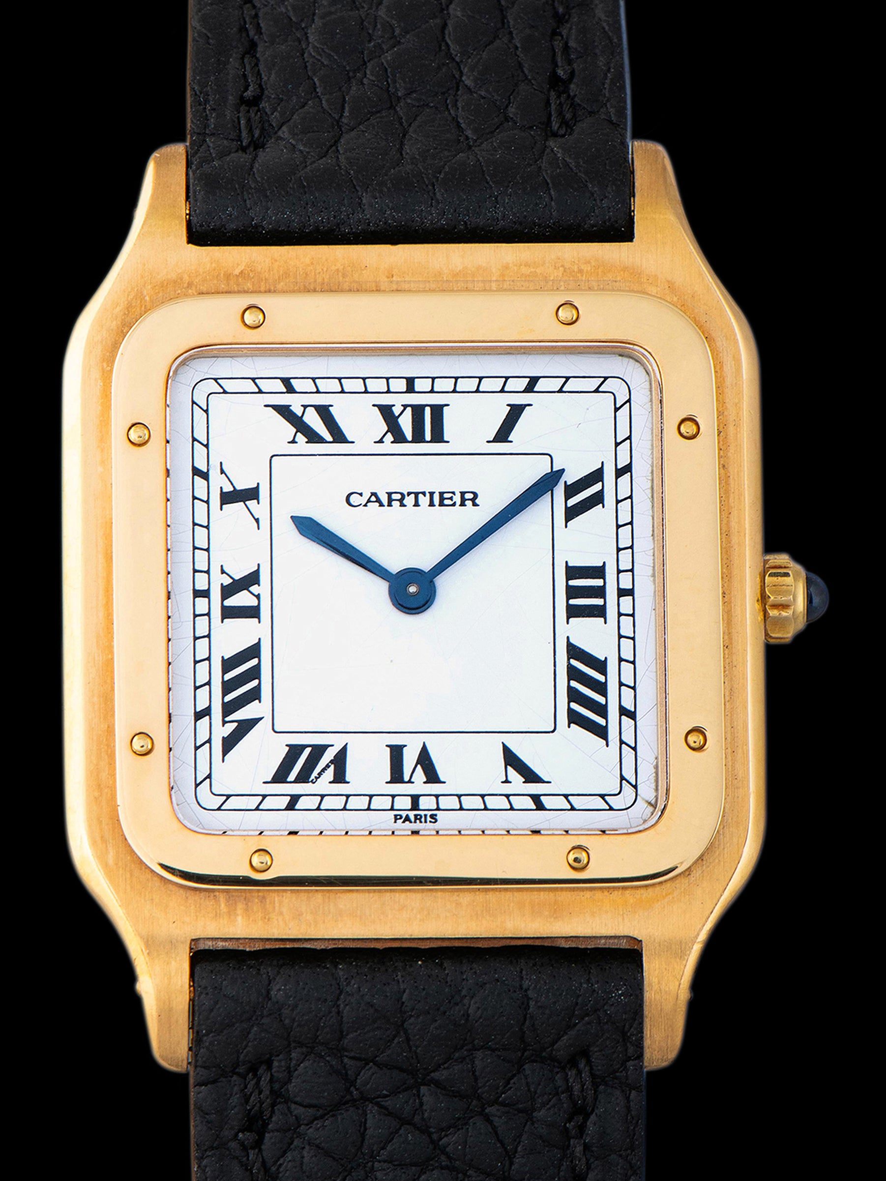 1980s Cartier Paris Santos-Dumont 18K YG (Ref. 96054) "Extra Plate"